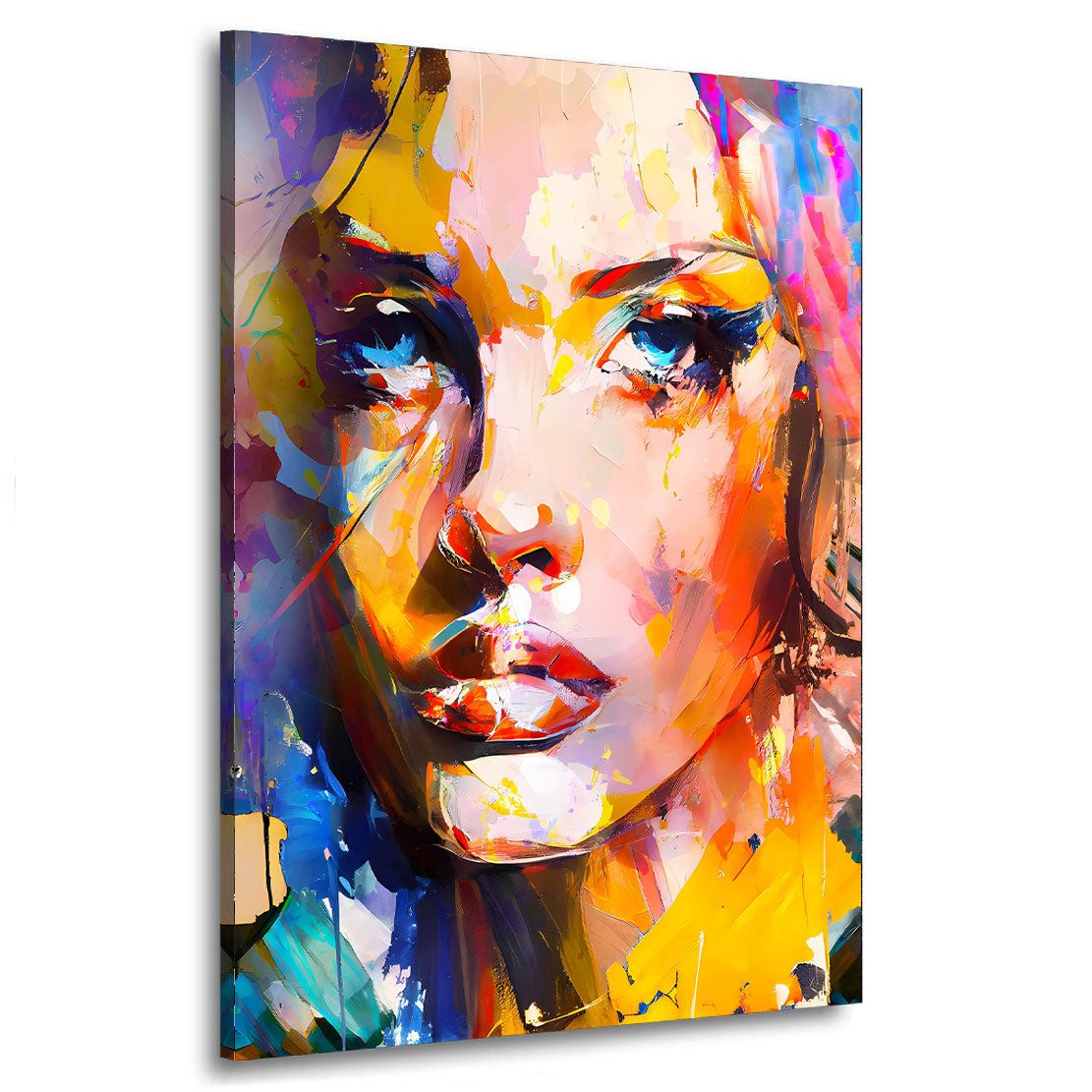 Artedinoi Leinwandbild Pop Art Frauengesicht bunt Leinwandbild Wandbild Kunstdruck XL Wanddek, Frauengesicht, bunt