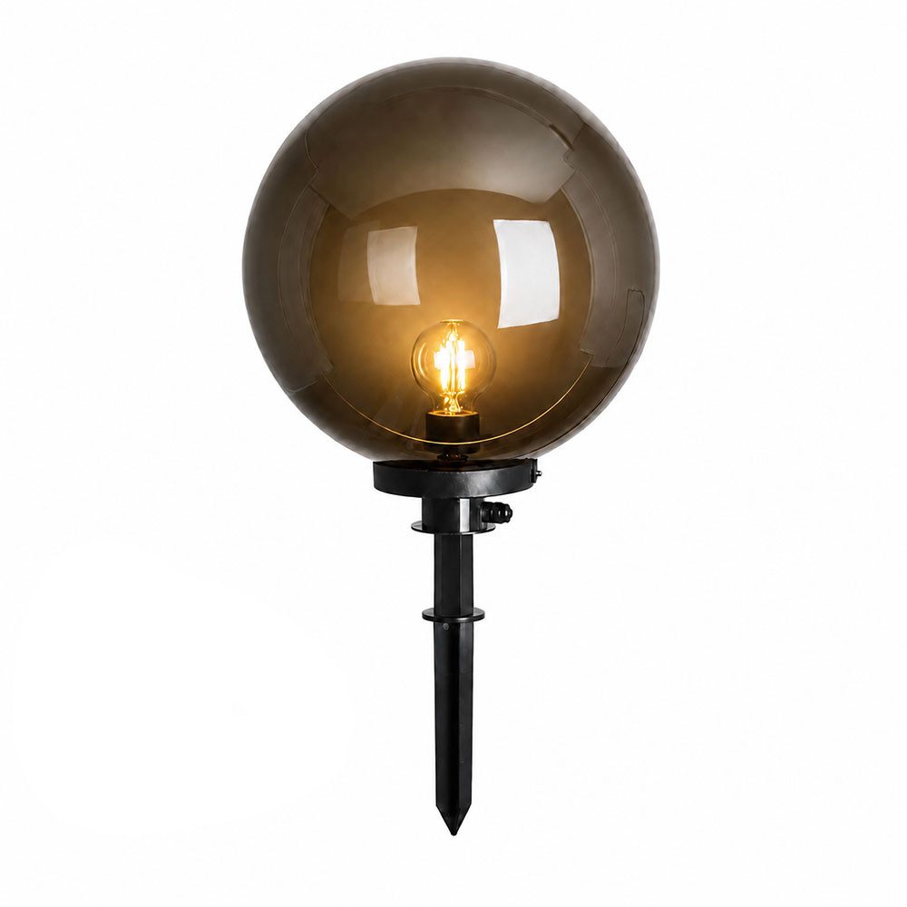 EGLO Außen-Stehlampe, Leuchtmittel nicht inklusive, Außen Steckleuchte Kugelleuchte schwarz Gartenkugel mit Spieß D 40 cm