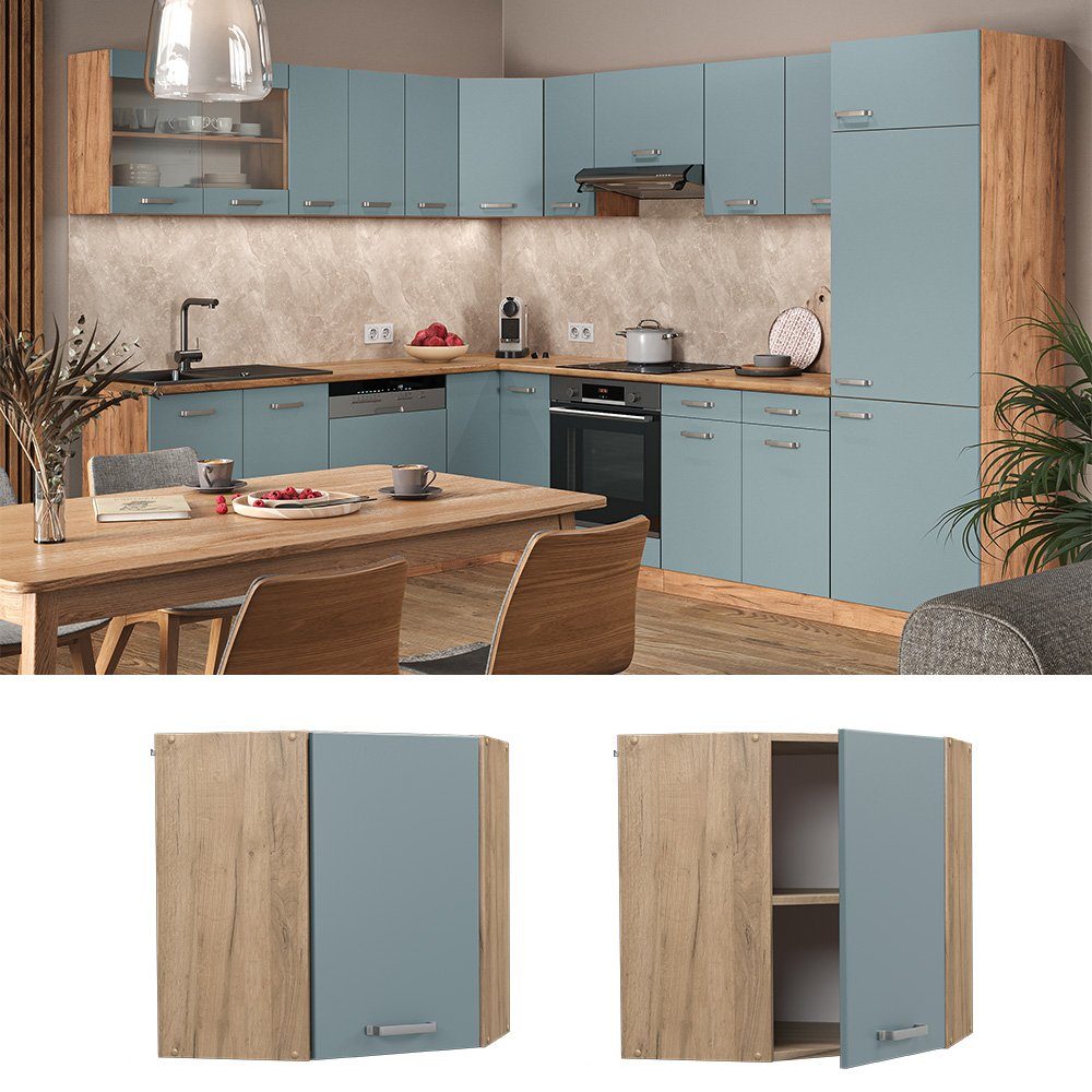 Vicco Eckhängeschrank R-Line, Blau-Grau/Goldkraft Eiche, 57 günstig online kaufen