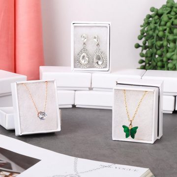 Belle Vous Bastelperlen White Kraft Paper Jewelry Gift Boxes (25 pcs) - L5.7 x W4.5 x H2.1 cm, White Kraft Paper Jewelry Gift Boxes (25 pcs) - L5.7 x W4.5 x H2.1 cm