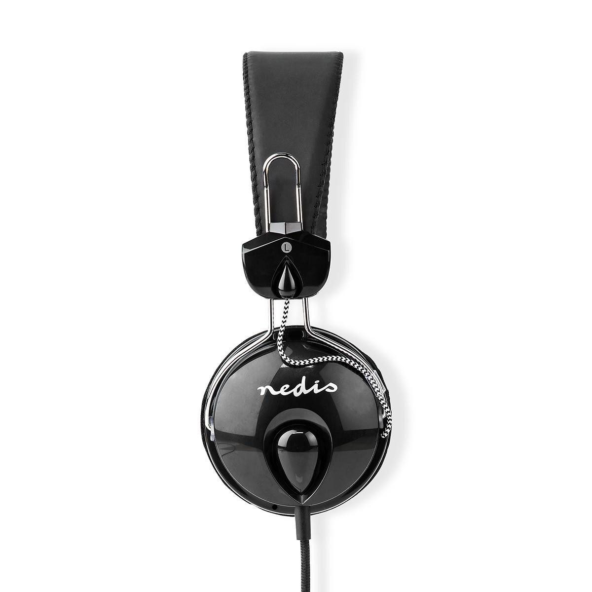 Nedis HPWD1104BK Over-Ear-Kopfhörer (Höhenverstellung, Klarer Klang, weiche Ohrpolster, verstellbar, geflochtenes Kabel) – Bild 5 von 5