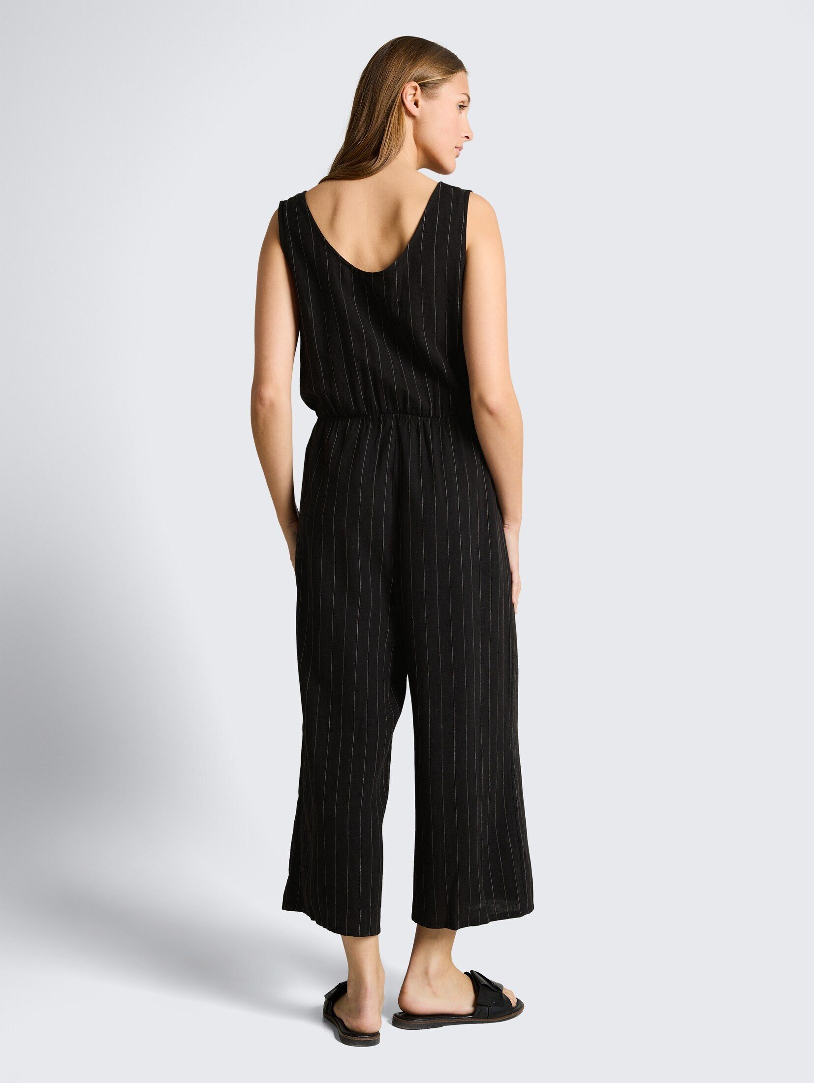 TOM TAILOR Denim Jumpsuit Overalls Jumpsuit mit Leinenanteil