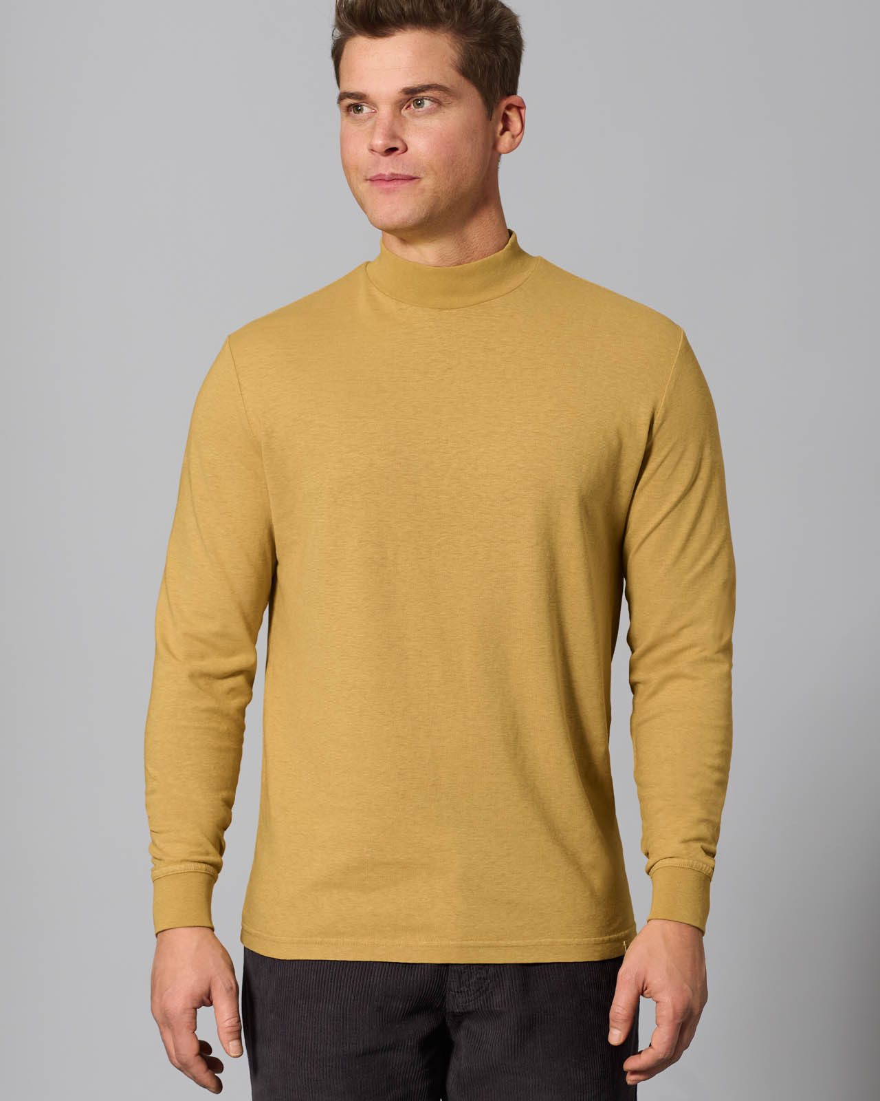 HempAge Langarmshirt Rollkragen Langarmshirt Normal Fit Hanf/Biobaumwolle