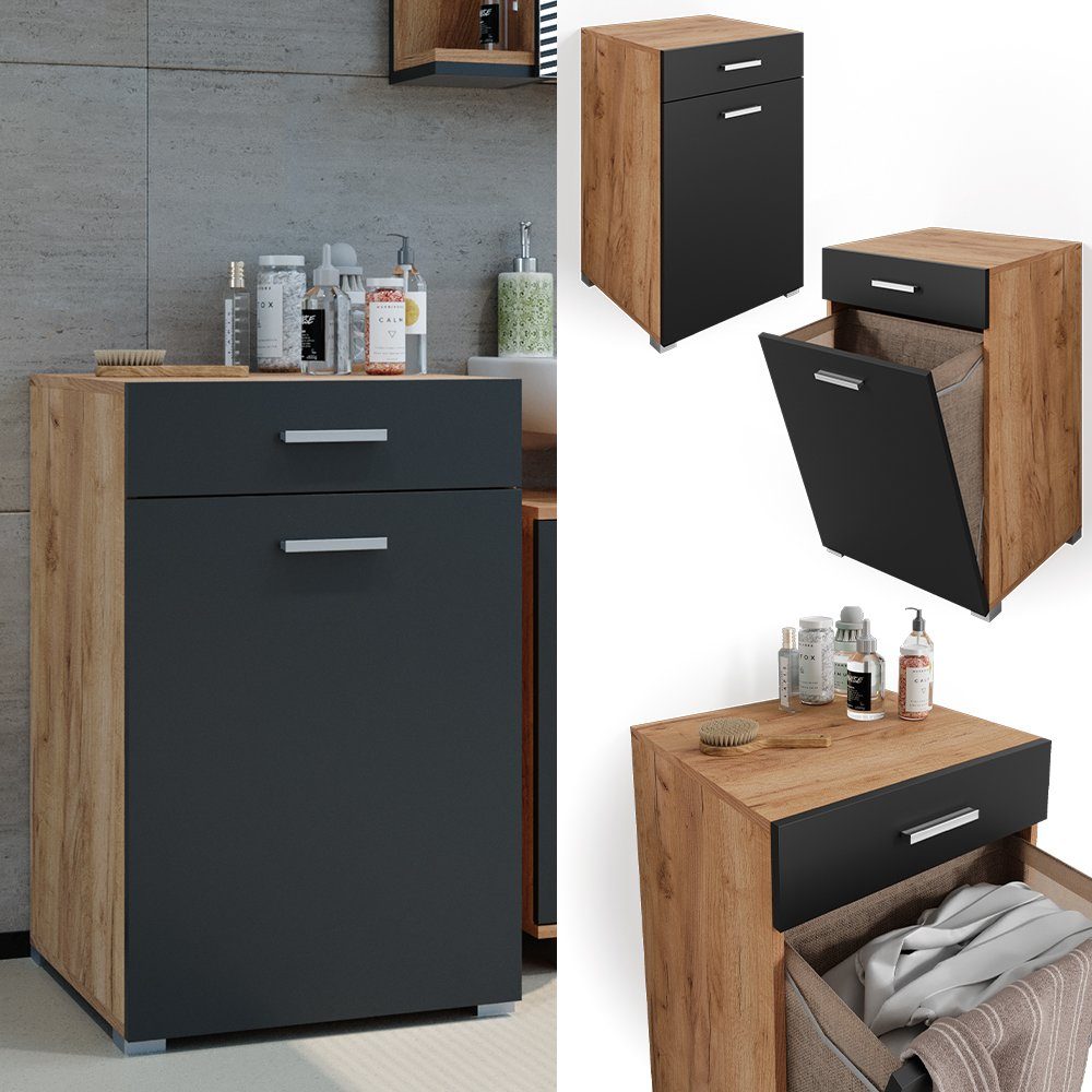 Vicco Wäscheschrank Matteo, Anthrazit/Goldkraft Eiche, 50 günstig online kaufen