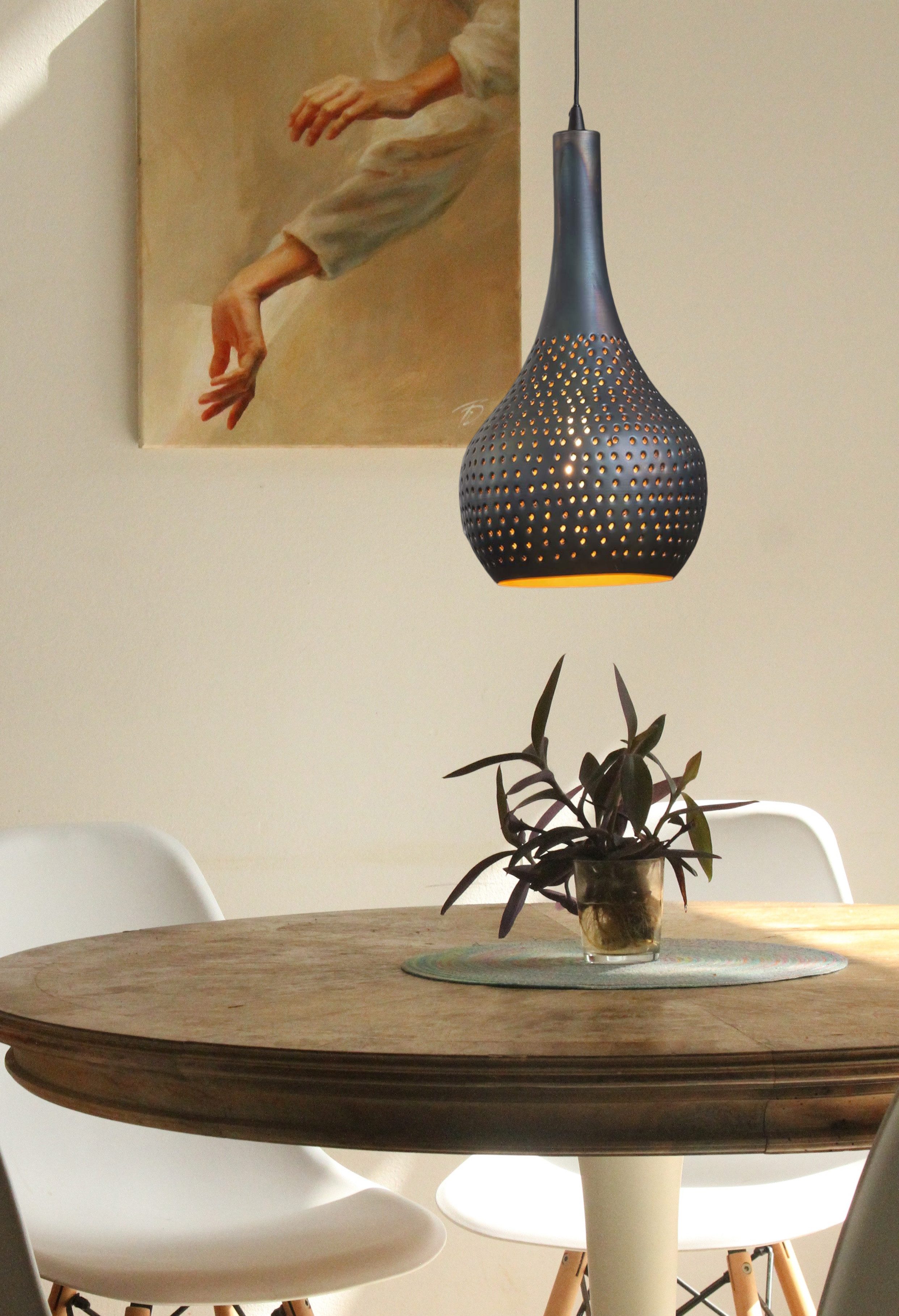 Vintagehaus Hängeleuchte Hängelampe Industrial Kegel Schwarz günstig online kaufen