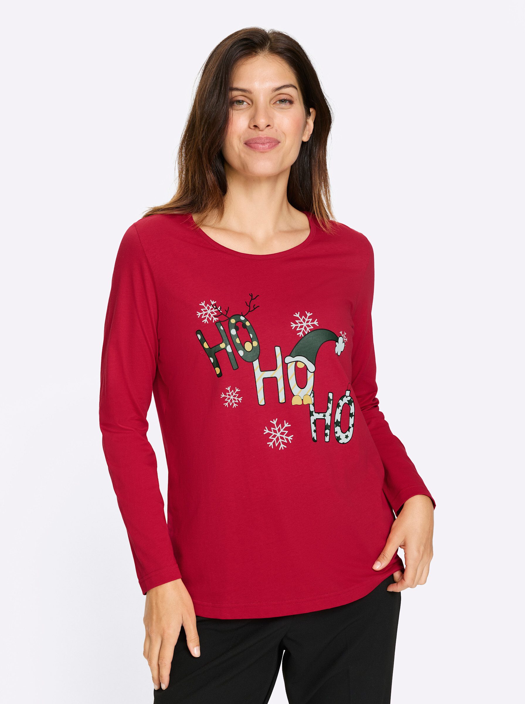 Sieh an! T-Shirt Rundhals-Shirt Langarm