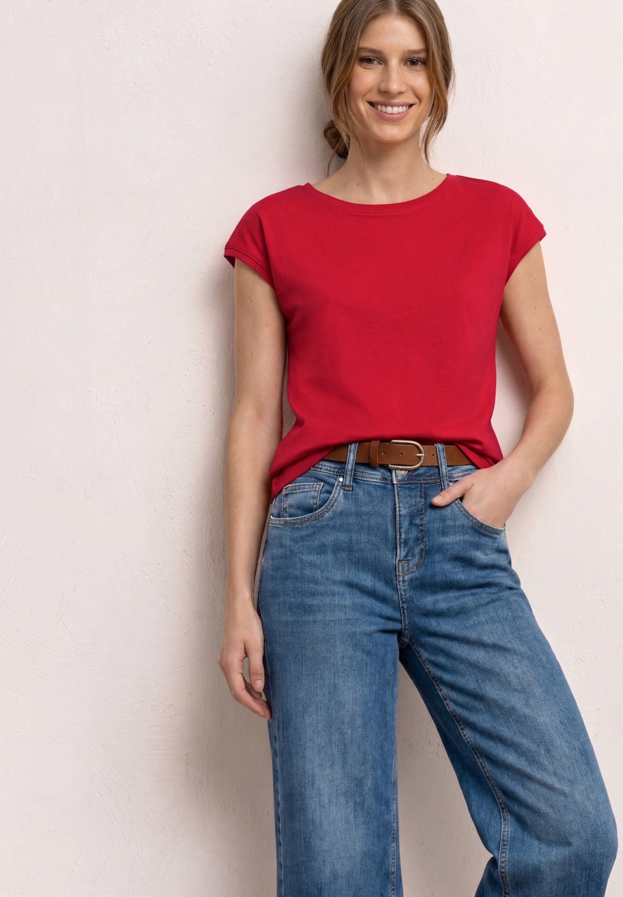 STREET ONE T-Shirt mit U-Boot-Ausschnitt