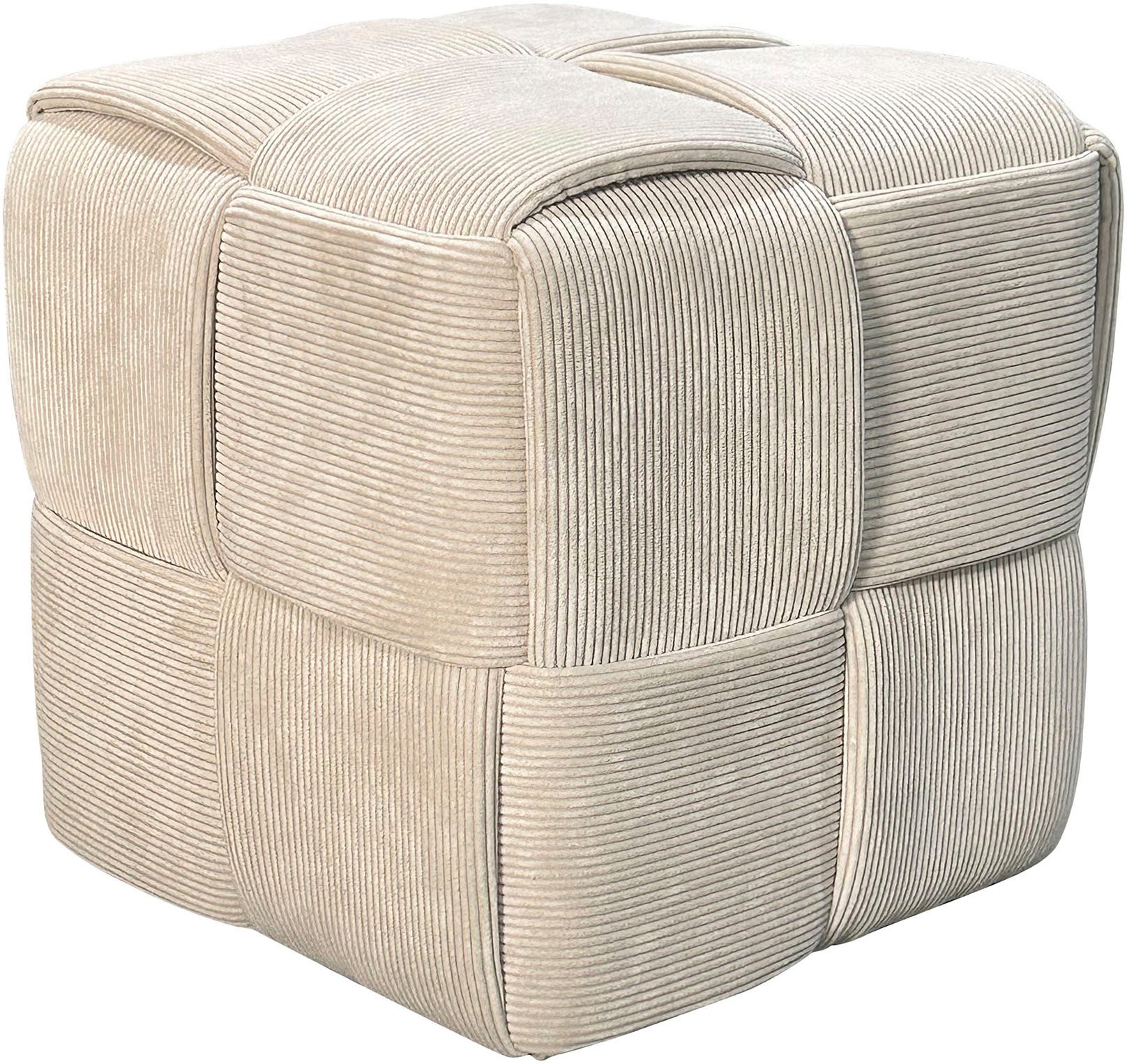 byLIVING Pouf URBAN, Bezug Cord in verschiedenen Farben, Schaumstoff