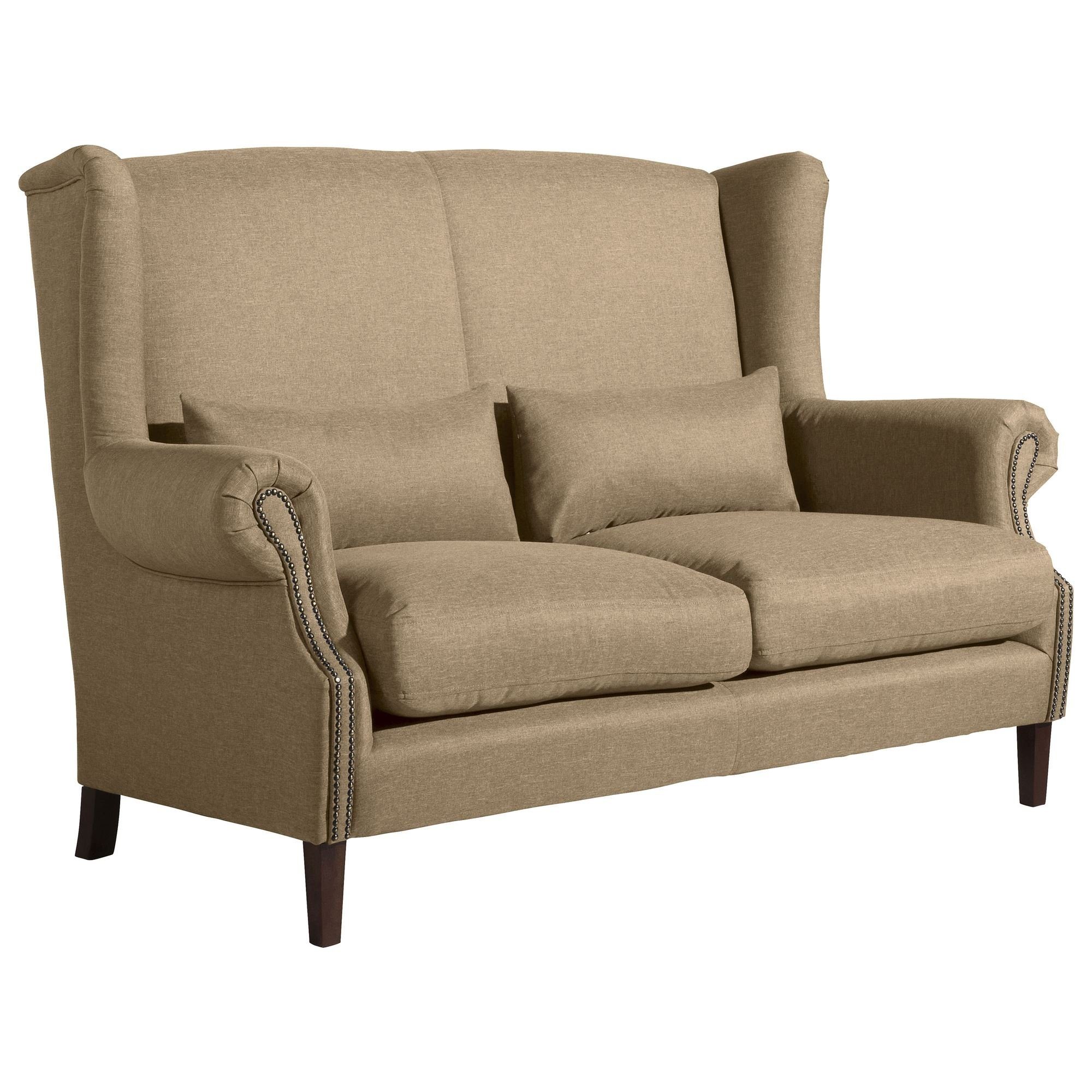 aufm Teile, Kandy Buche Flachgewebe Sofa Sofa 58 Versand inkl. 1 Sparpreis nussba, Sitz hochwertig Kostenlosem Kessel verarbeitet,bequemer 2-Sitzer Bezug