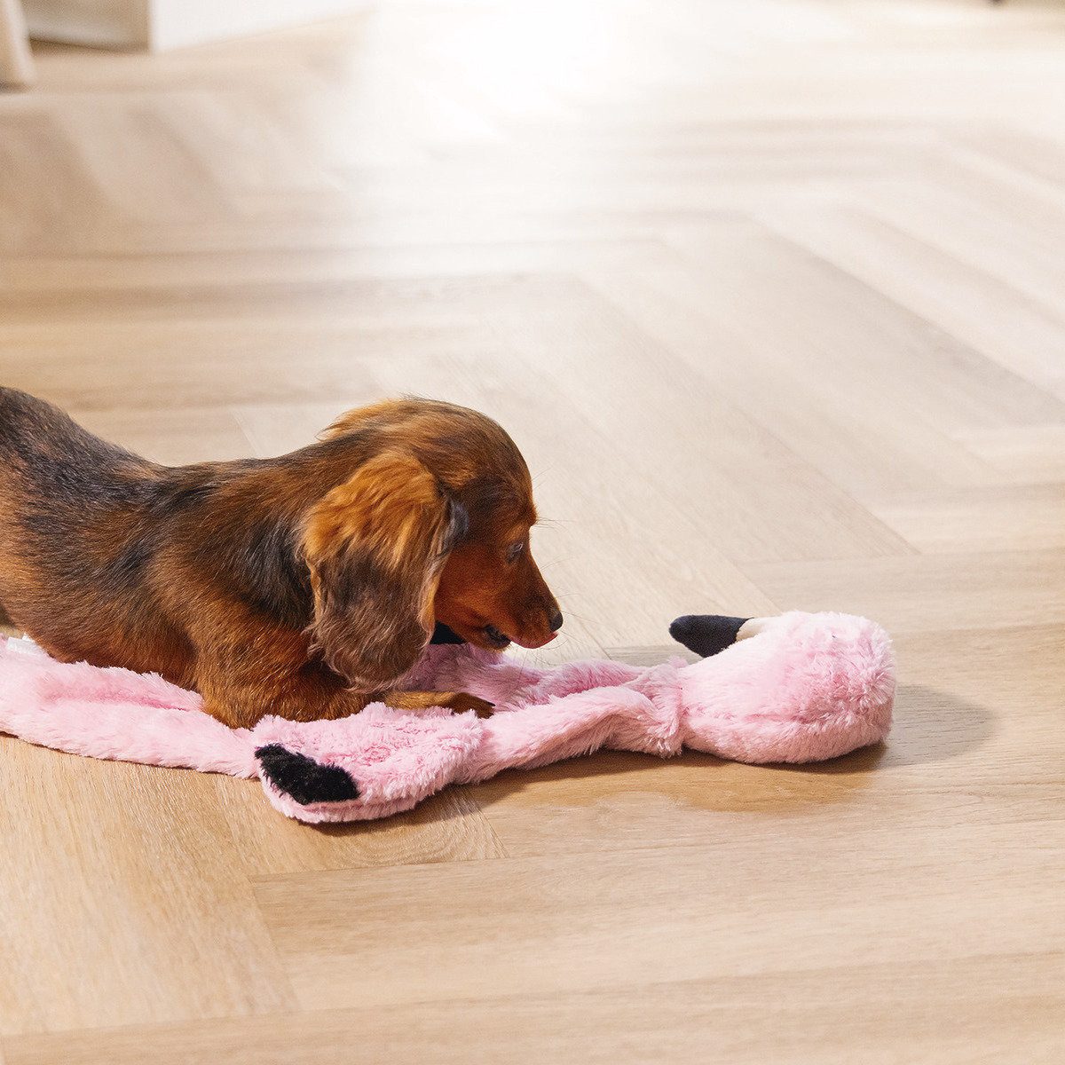 Beeztees Tierkuscheltier Hundespielzeug Puppy Flatino Flamingo günstig online kaufen