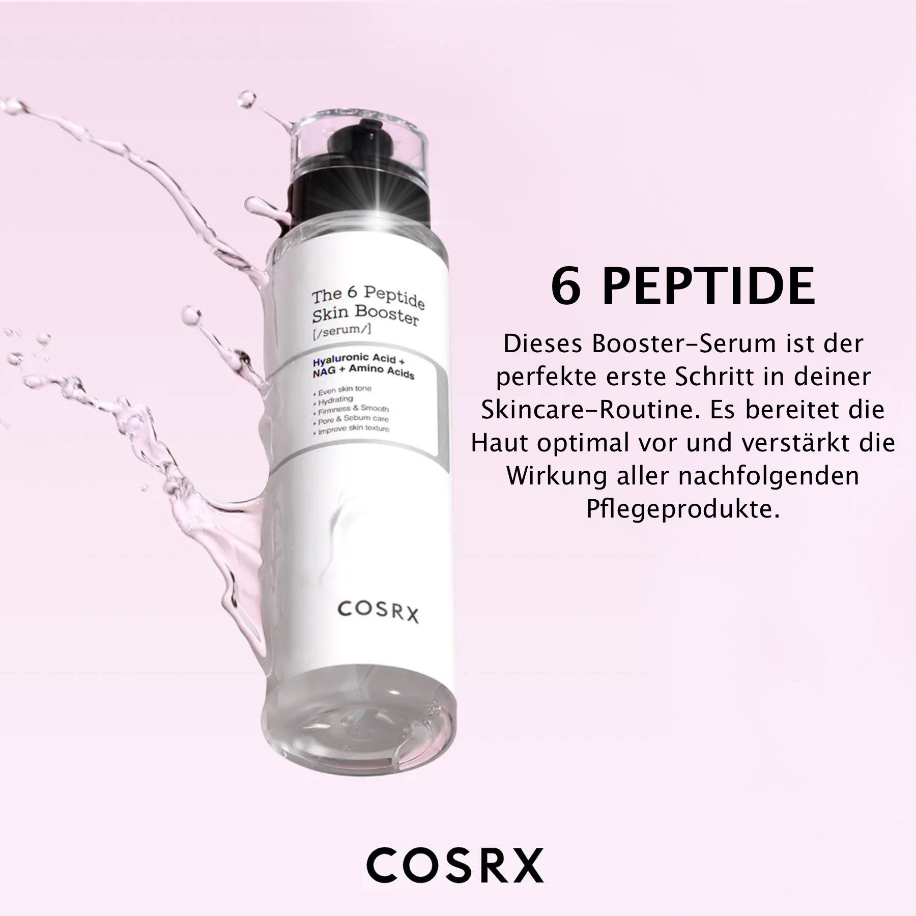 Cosrx Gesichtsserum Collagen Serum mit Hyaluronsäure COSRX The 6 Peptide Skin Booster, 1-tlg., Anti-Aging, Tiefenpflege, Spendet Feuchtigkeit
