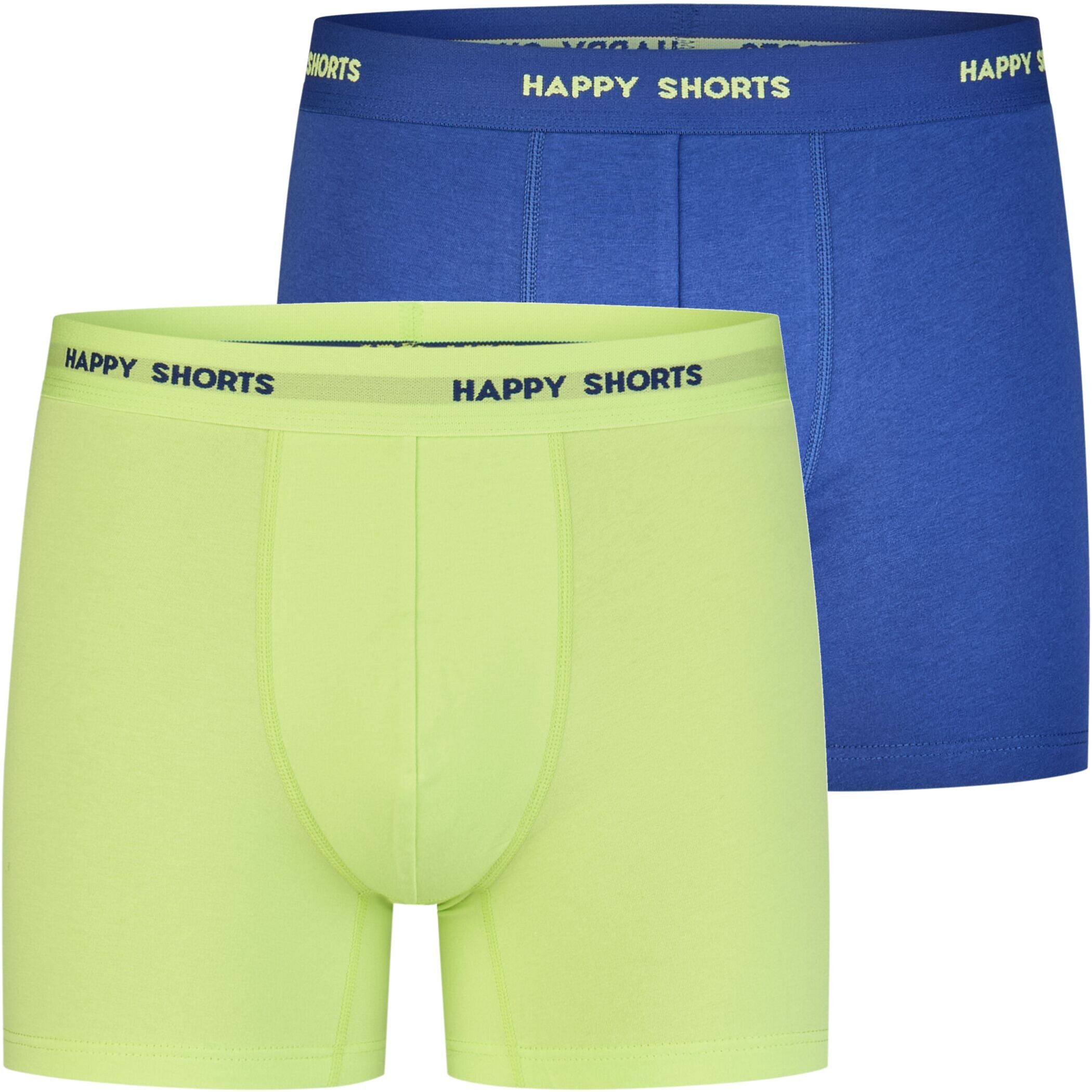 HAPPY SHORTS Trunk 2 Happy Shorts Jersey Trunk Herren Boxershorts Pant Navy Neon Lime (1-St)
