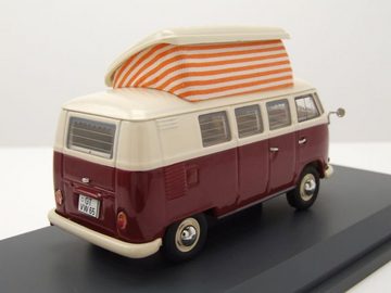 Schuco Modellauto VW T1 Camper Bus Hochstelldach rot beige Modellauto 1:43 Schuco, Maßstab 1:43