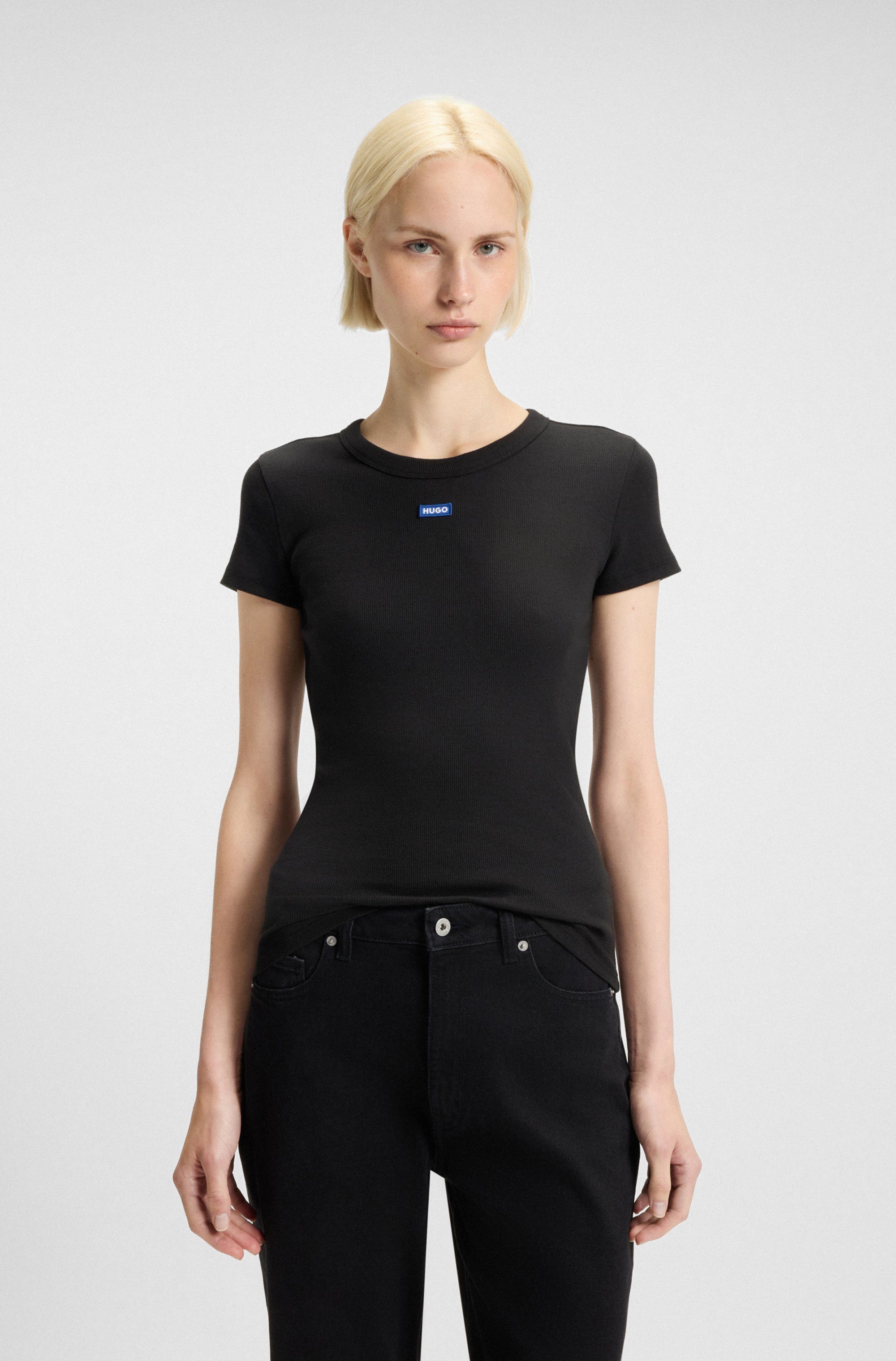 HUGO Blue T-Shirt Easy Tee mit HUGO Aufnäher