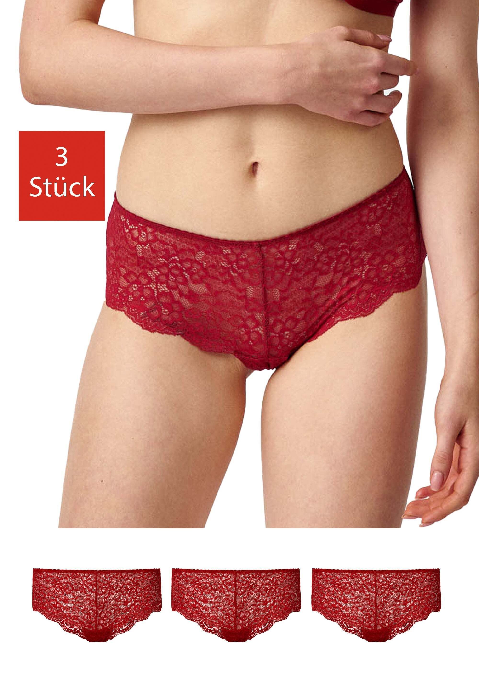 SNOCKS Hipster Panties Damen Unterhose (3-St) aus Spitze, mit hohem Bund für ein angenehmes Tragegefühl