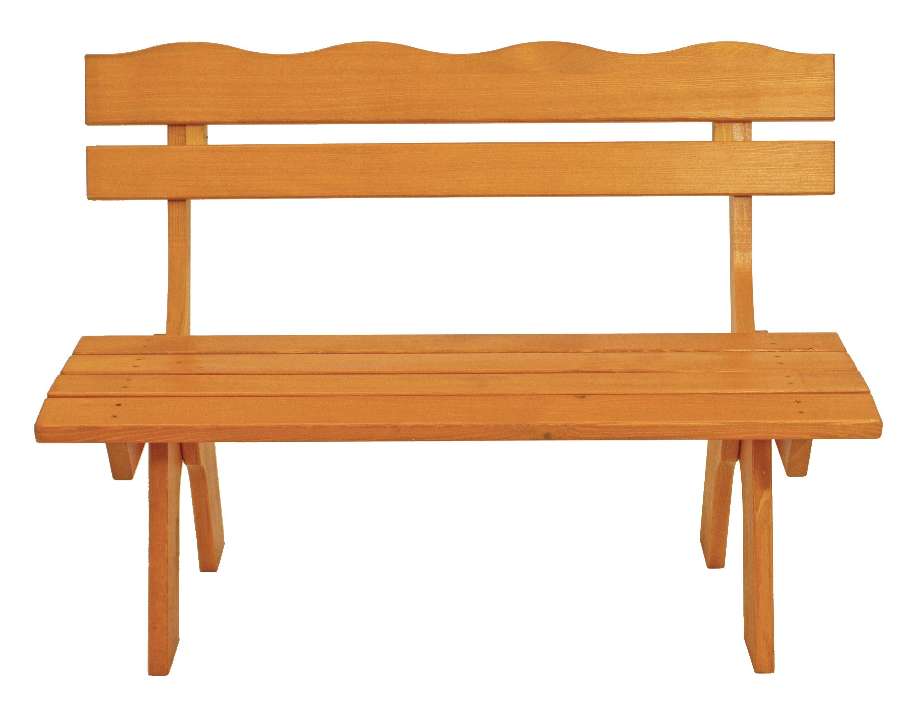 DEGAMO Gartenbank FREITAL (1-St), 2-sitzer 120cm, massive Kiefer hell lackiert