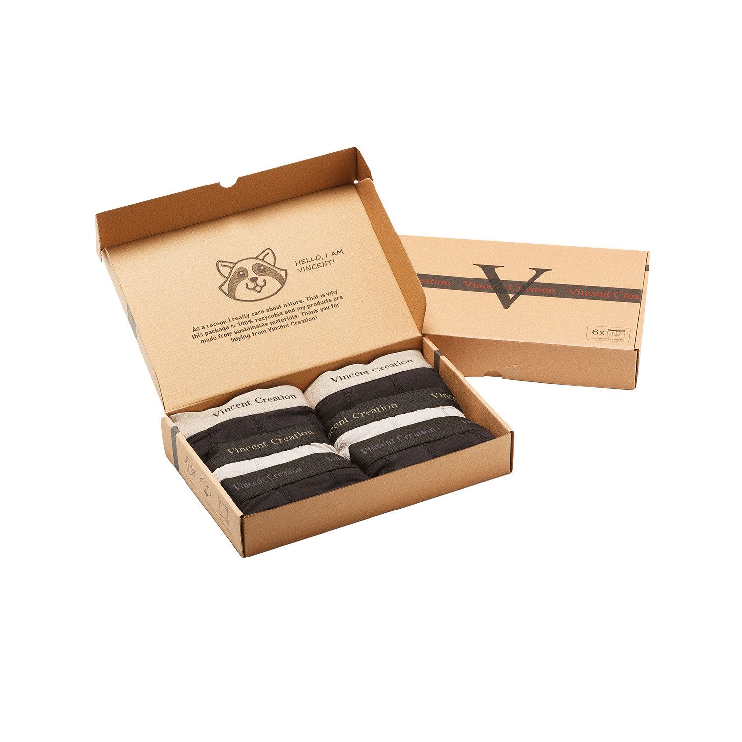 Vincent Creation® Boxershorts (6-St) angenehm stretchiger Baumwollmix günstig online kaufen