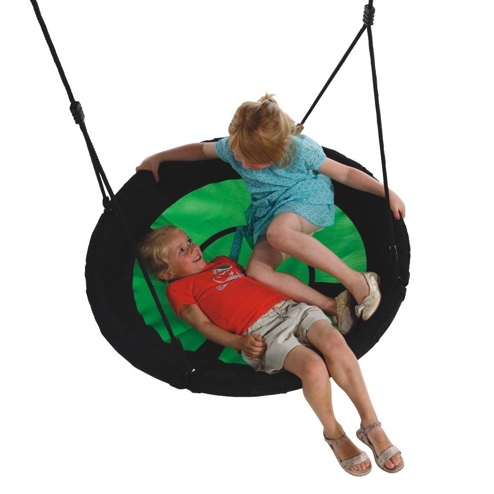 Wickey Nestschaukel Swibee – Rundschaukel Ø 98 cm, bis 100 kg belastbar, (Textilschaukel mit rundum gepolstertem Rahmen für Sicherheit, Familienschaukel perfekt für 1–2 Kinder geeignet fördert Motorik), Extrem witterungsbeständig, Sitz mit wasserabweisendem Material