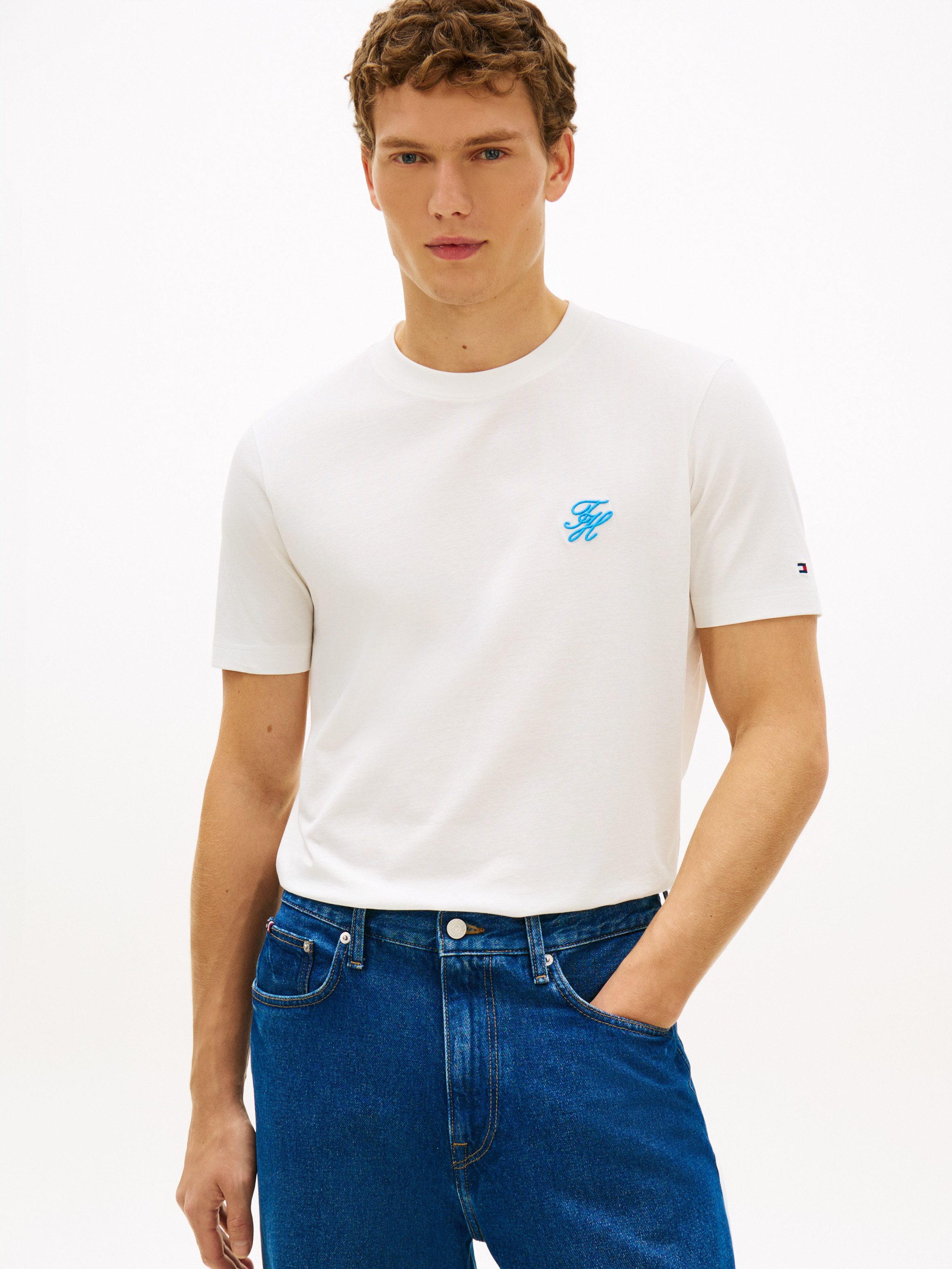 Tommy Hilfiger T-Shirt SCRIPT MONOGRAM SWIMSHOP aus Jersey mit Logo-Stickerei