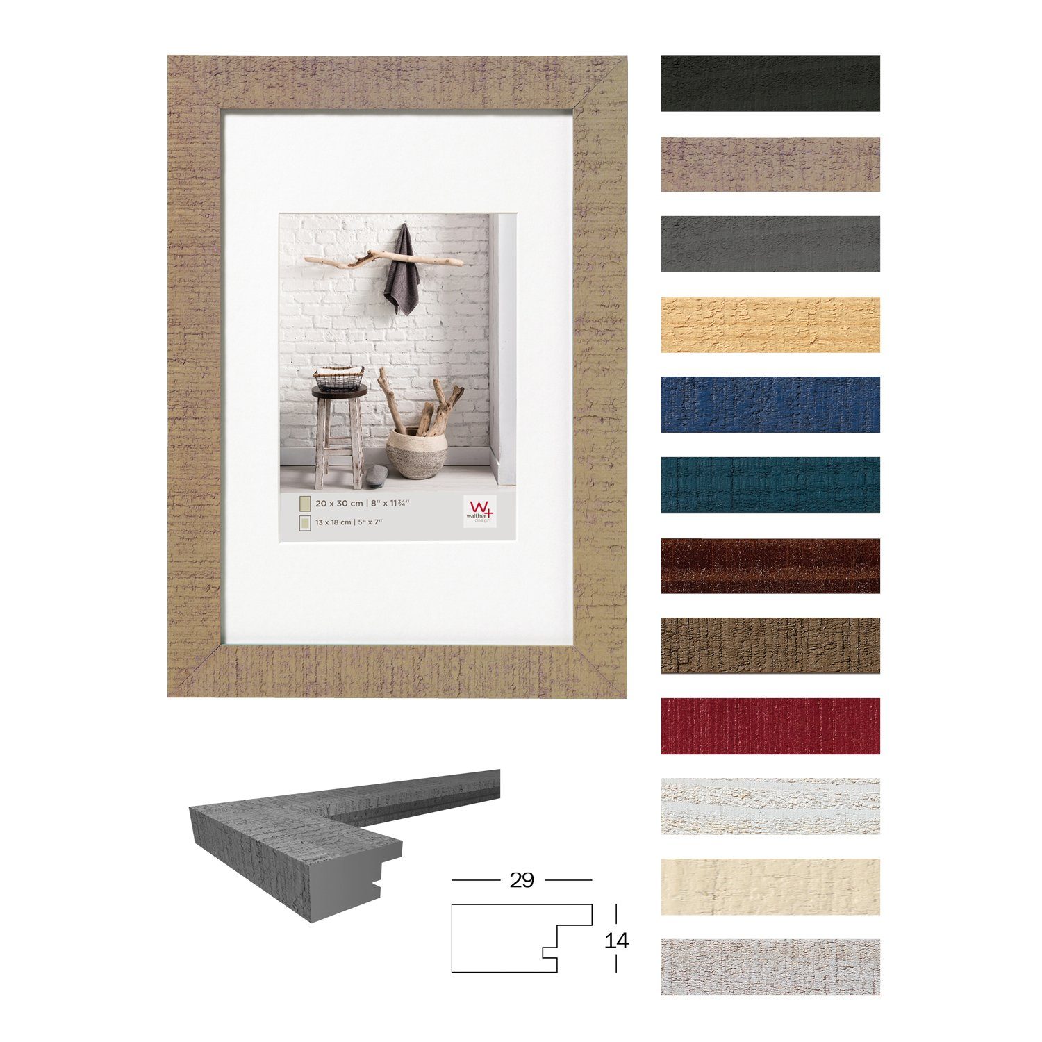 Walther Design Bilderrahmen Holzrahmen Home - quadratische Formate (20x20, 30x30 und 40x40 cm) – Bild 2 von 5