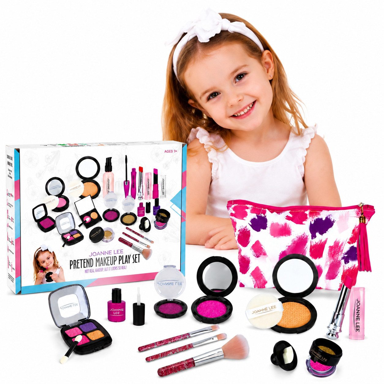 ibettertec Kosmetik-Koffer Kreativset 12-teilige Kleinkind,Geburtstagsgeschenke,Kunststoff, 12-tlg., (12-St), Realistisches Make-up-Spielset, Rollenspiel für Kinder,tragbares Spielzeug