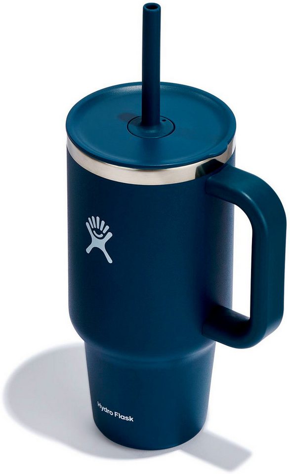 Hydro Flask Thermobecher All Around Travel Tumbler in den Größen 24 oz/ 32 oz / 40 oz, 1-tlg., Edelstahl, Thermo Cup mit Strohhalm, 709 ml/ 946 ml/ 1182 ml