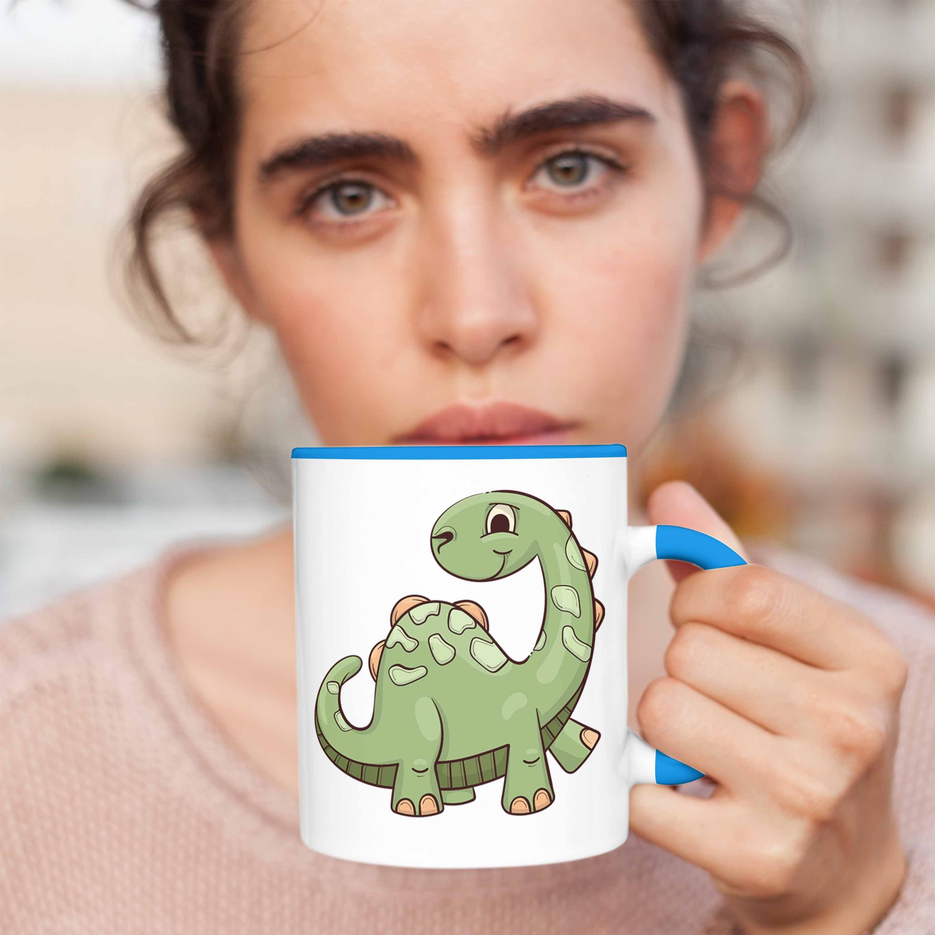 Dinosaurier Geschenke Tasse Coole Lustig Trendation für Tasse Dinofans Jungen Geschenkidee - Jungs Blau Trendation