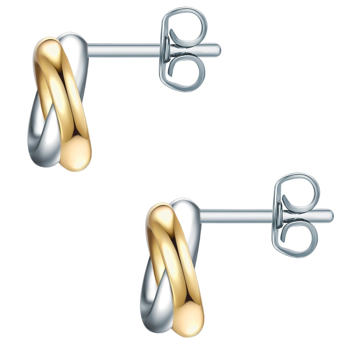 Rafaela Donata Paar Ohrstecker silber/gelbgold, aus Sterling Silber günstig online kaufen