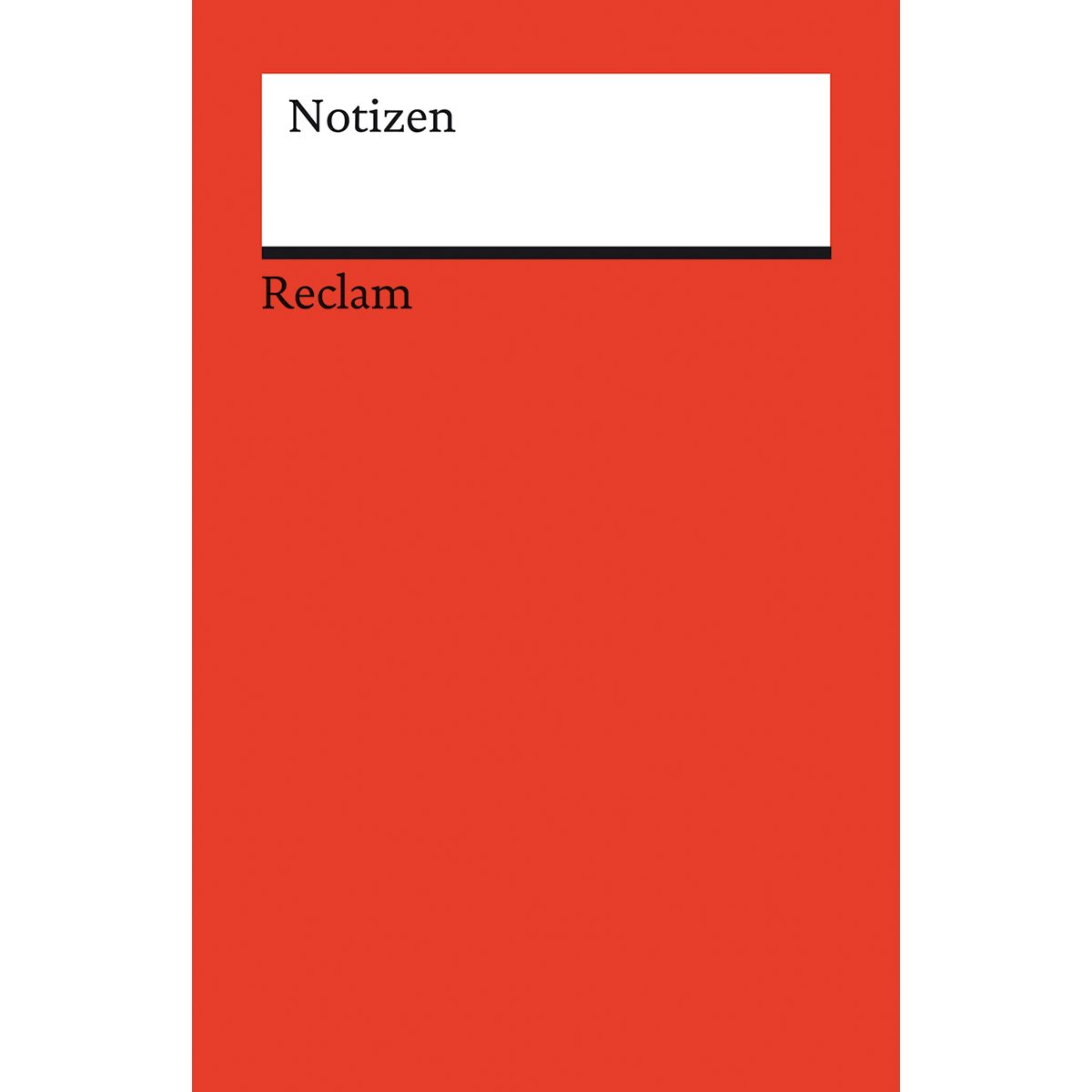Notizbuch Notizen: Das kleine Reclam-Notizbuch blanko