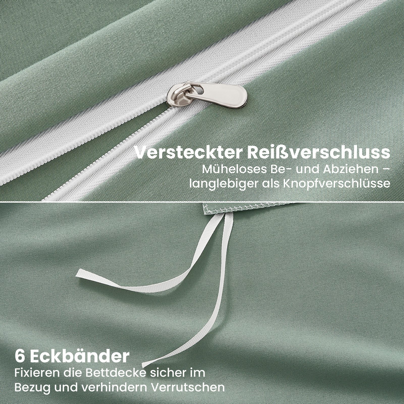 Topfinel Bettwäsche 135 x 200 4 teilig Leicht flanell mit reißverschluss kühlend bügelfrei, 90g/m² Flanell und Mikrofaser, 4 teilig, bettwäsche 135 x 200 sale e – Bild 5 von 5