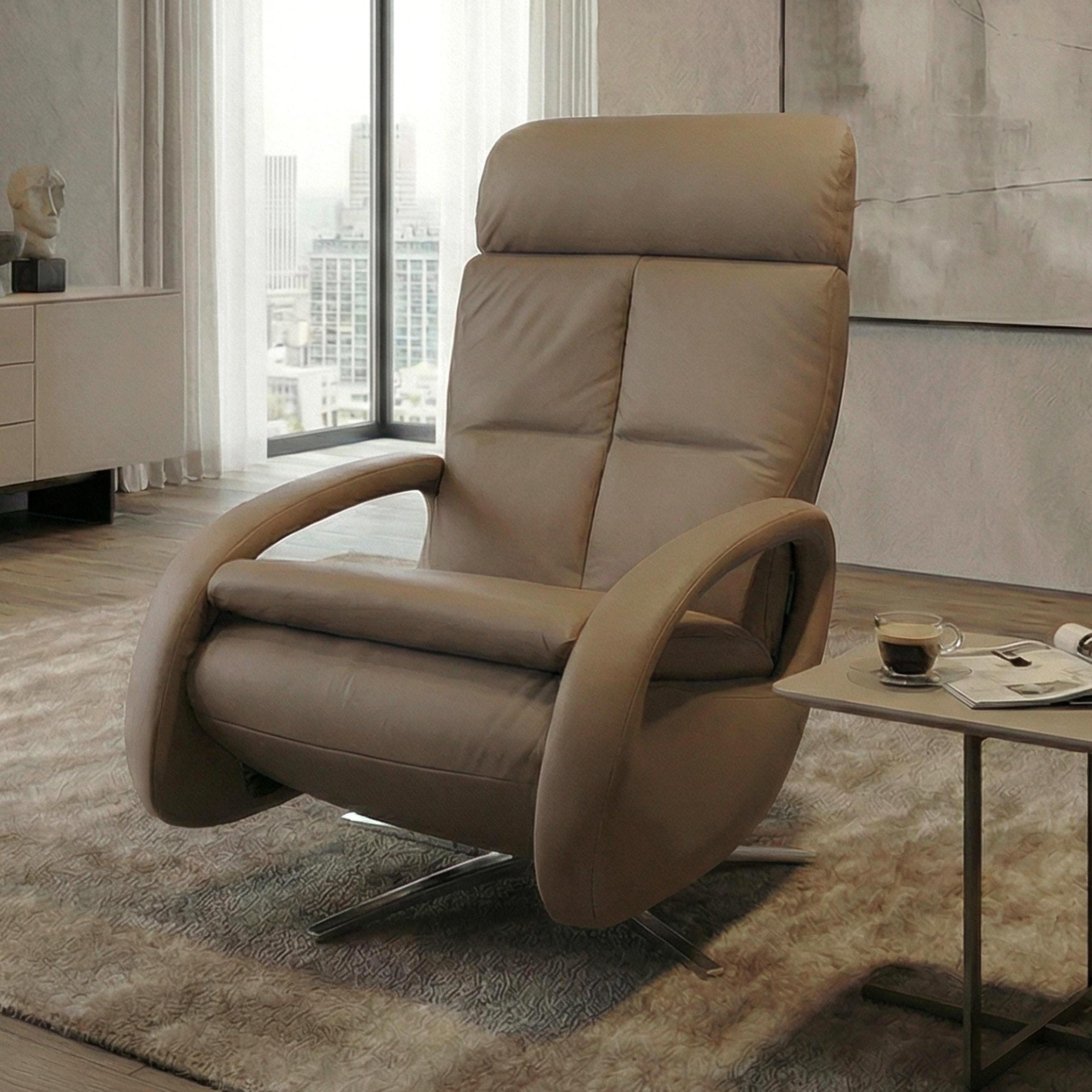 MCW Relaxsessel MCW-L11-E, 360° drehbar, 10 cm Polsterung, Fußbodenschonern, breite Armlehnen