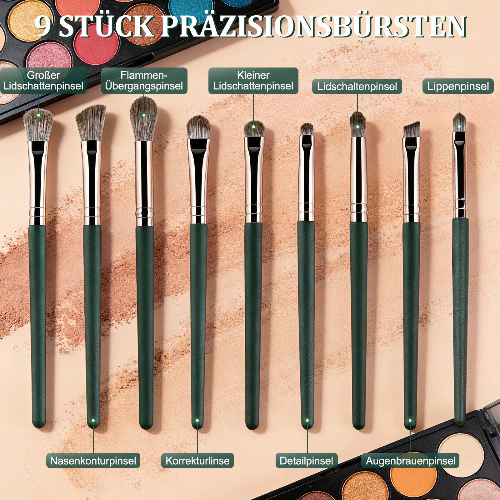 inschimmer Kosmetikpinsel-Set 14 Stück Makeup Pinselset Schminkpinsel für Foundation Concealer Rouge, 14 tlg.