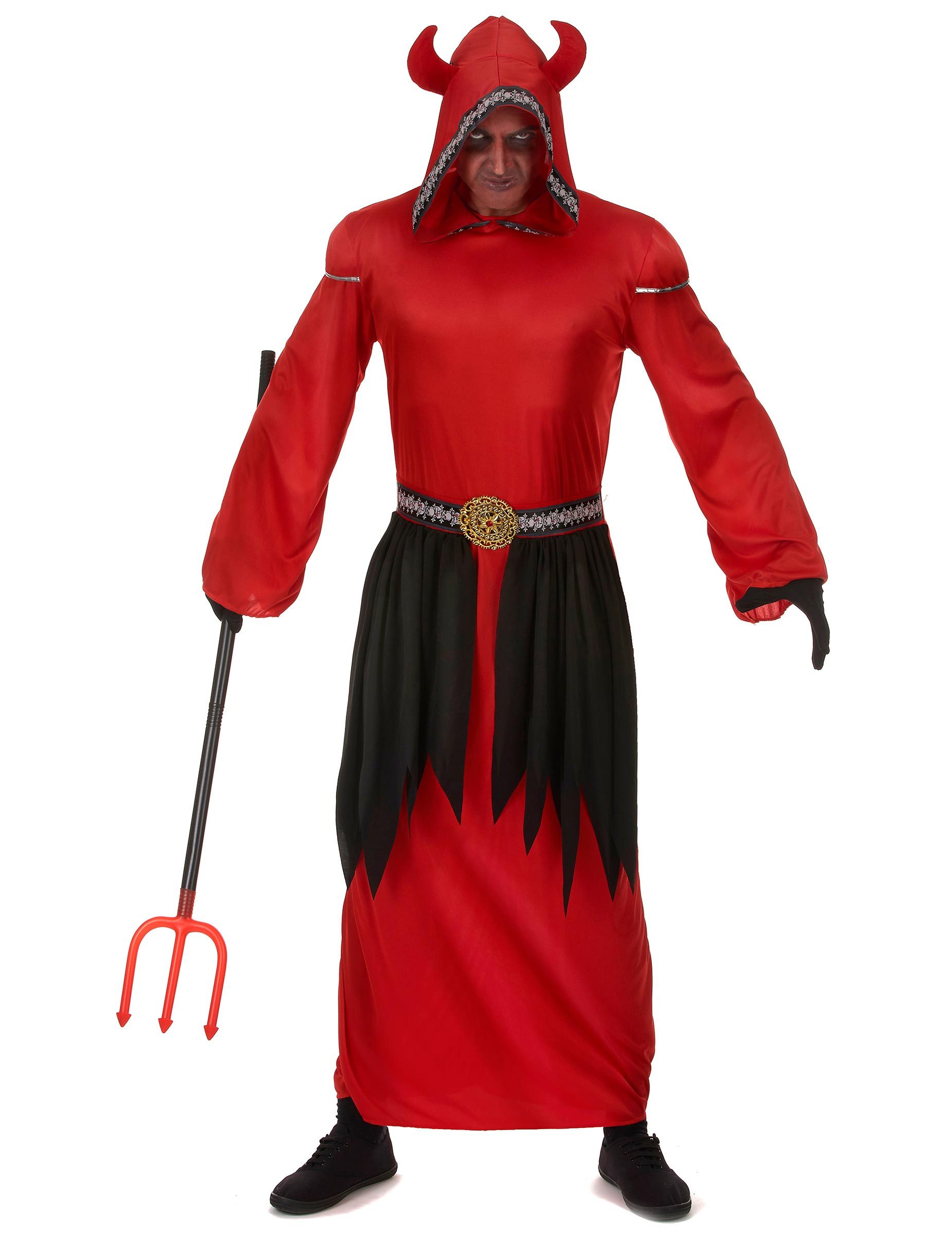 JADEO Monster-Kostüm Langes Teufel-Herrenkostüm Dämon rot-schwarz