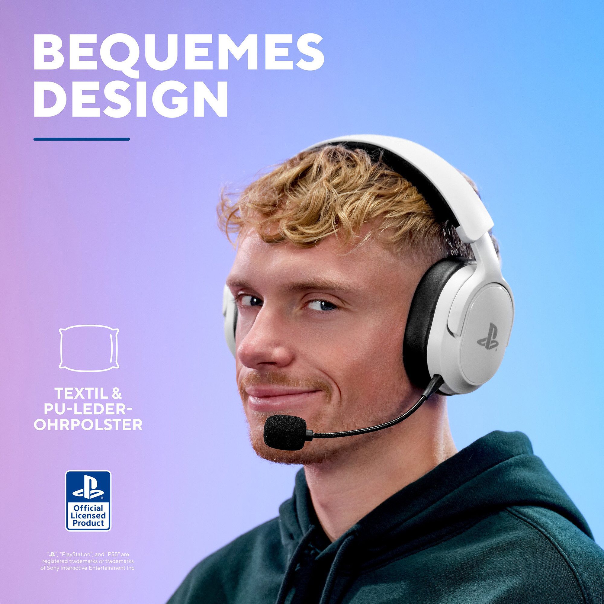 Trust GXT499 FORTA Wireless Gaming HEADSET offiziell Lizensiert Sony PS5® Gaming-Headset (Offiziell lizenziert für PS5® I Verlustfreie kabellose Übertragung mit – Bild 5 von 5
