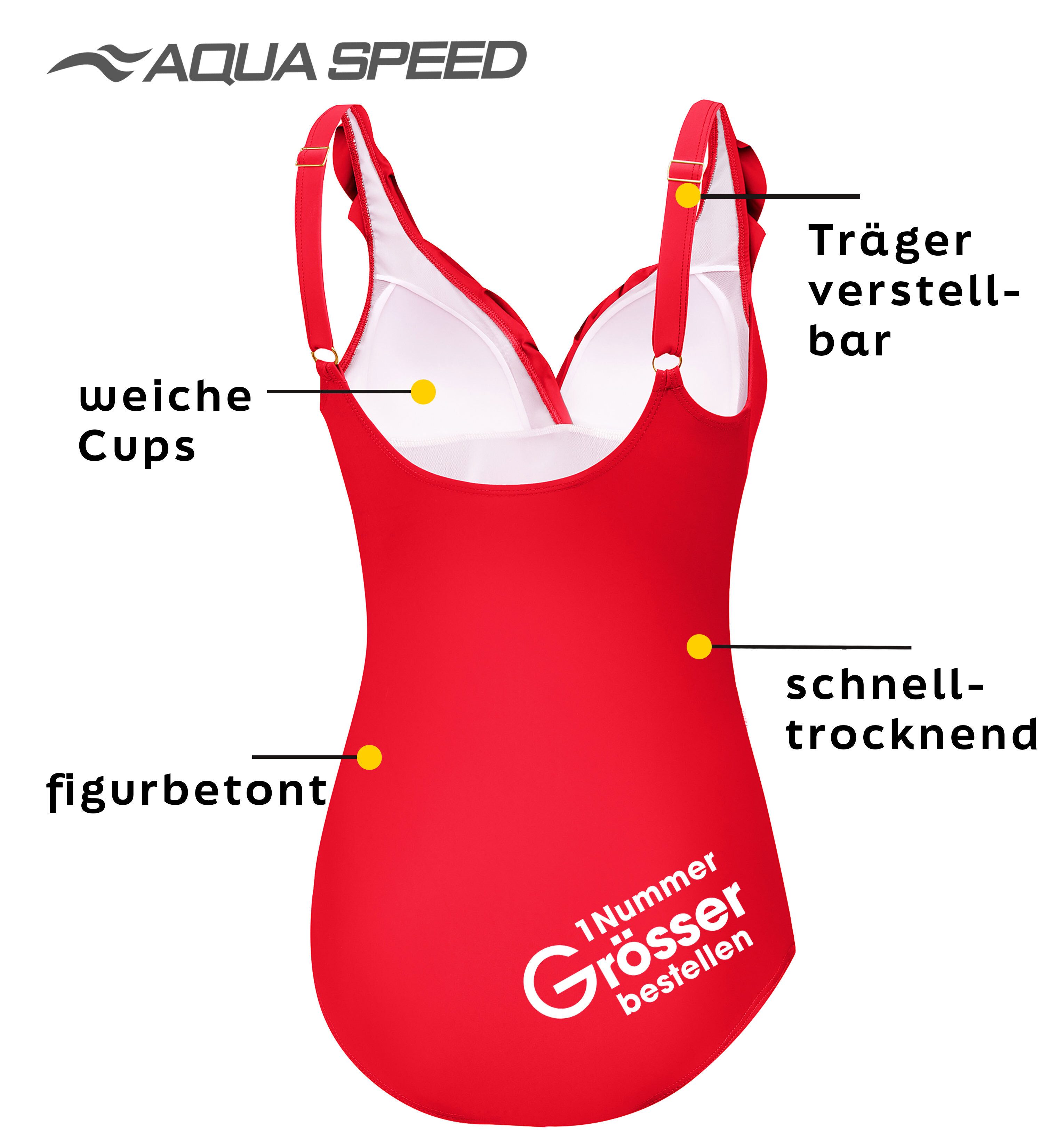 Aqua Speed Badeanzug Figur schmeichelnder Lydia Badeanzug mit kl. Handtuch (elegante Farben und jugendliches Design)