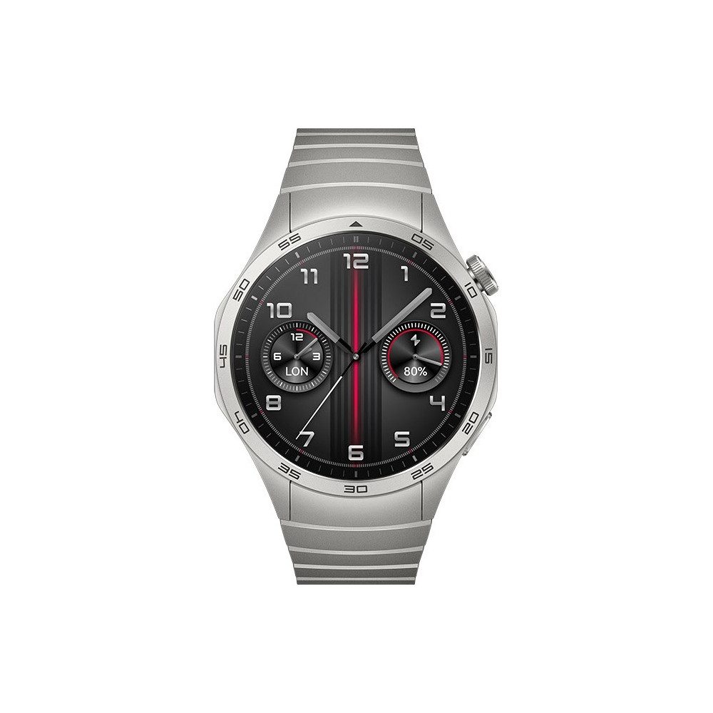 Huawei Huawei Watch GT4 (46mm) Smartwatch titan/edelstahl Uhr. Smartwatch, Kleine Geräte der Informations- und Telekommunikationstechnik, Rundes Design