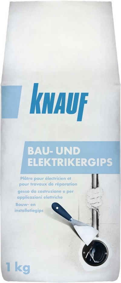 KNAUF Gipsputz Knauf Bau- und Elektrikergips hellgrau, 1 kg
