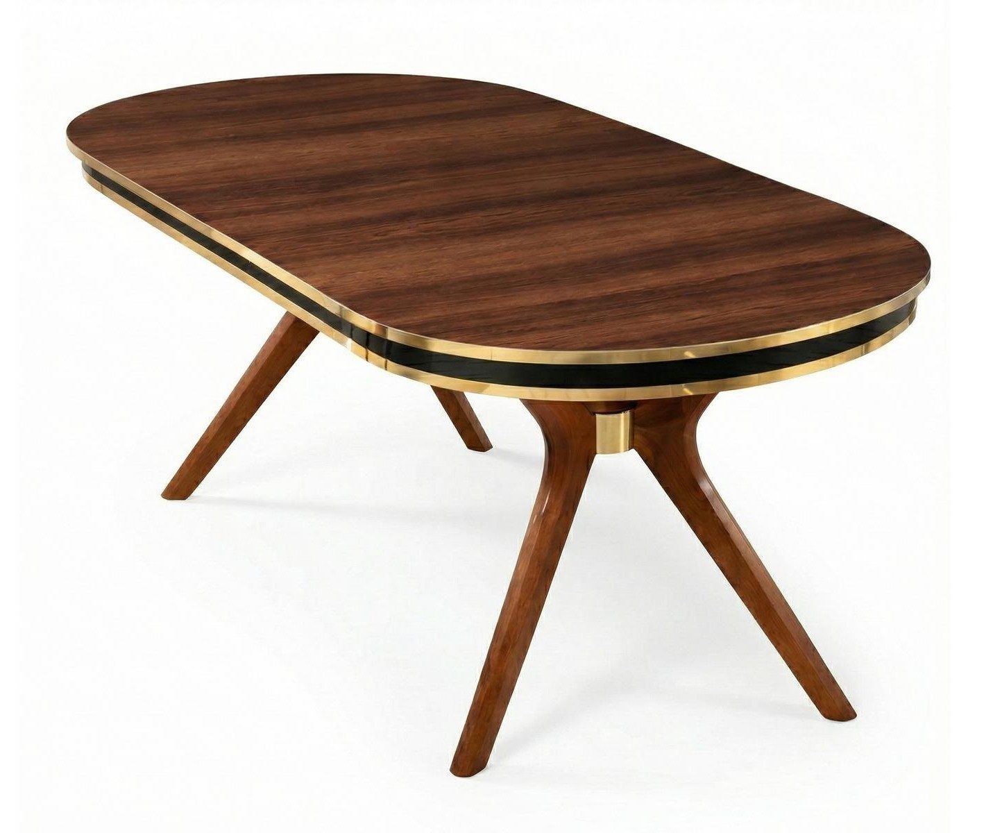 Esstisch Moderner ovaler Esstisch aus Holz in Braun für Esszimmer