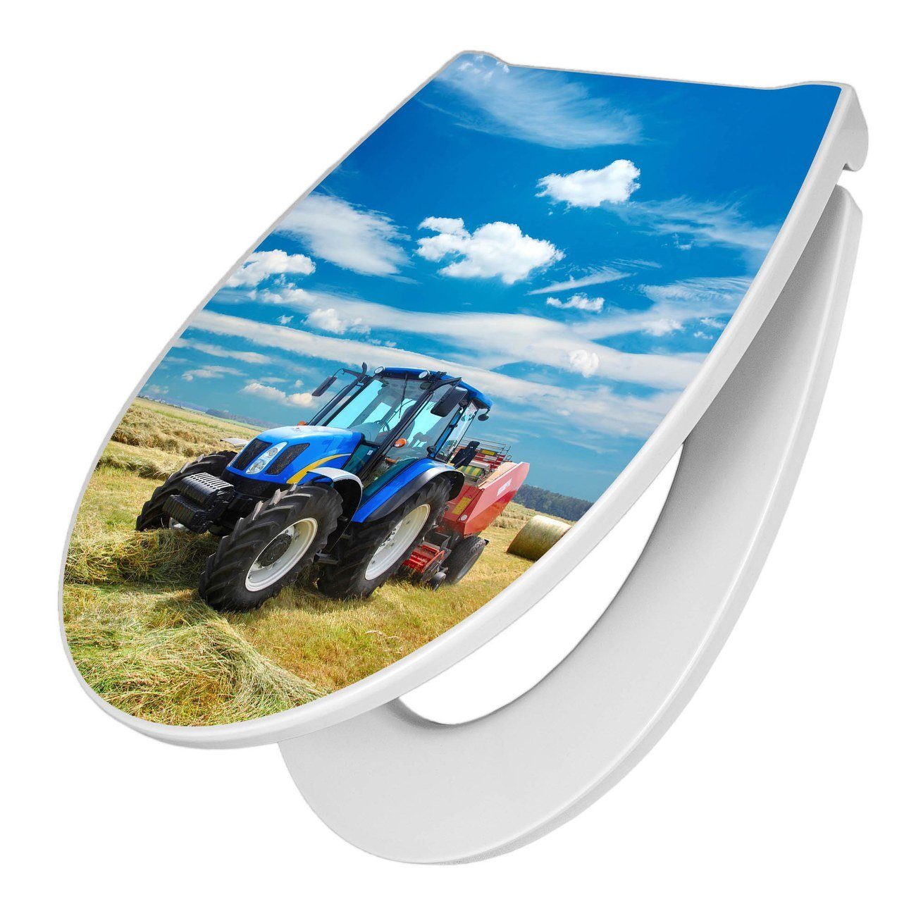 banjado WC-Sitz Motiv Traktor (umweltfreundliches Material & Take-Off Technologie, Softclose Absenkautomatik), 45 x 38,4 x 4,2cm