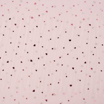 SCHÖNER LEBEN. Stoff Tüllstoff mit Herzchen rosa 1,50m Breite