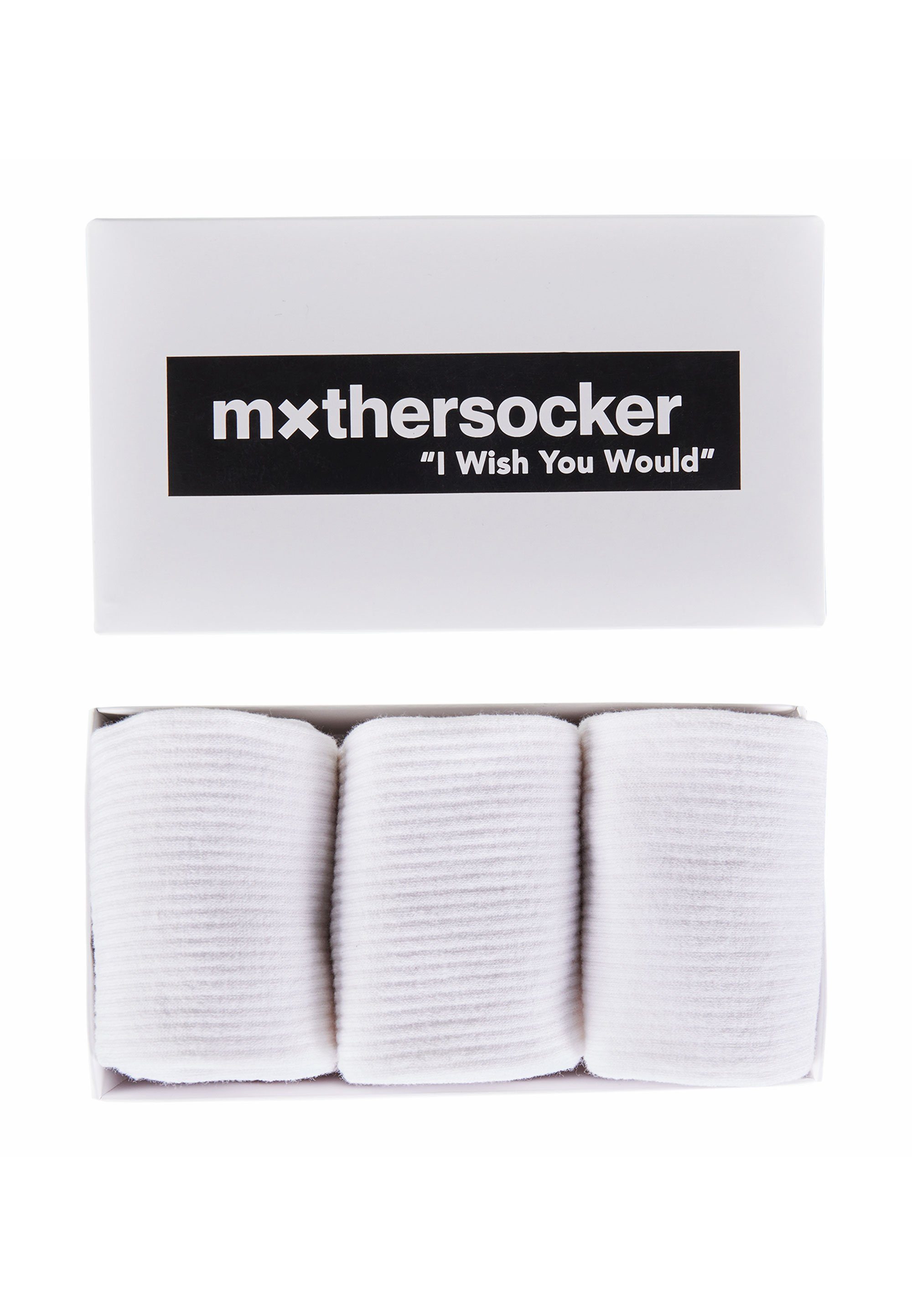 Markenschriftzug - (3-Paar) weiß Socken ESSENTIAL THE MXTHERSOCKER NAKED Mxthersocker dezentem mit