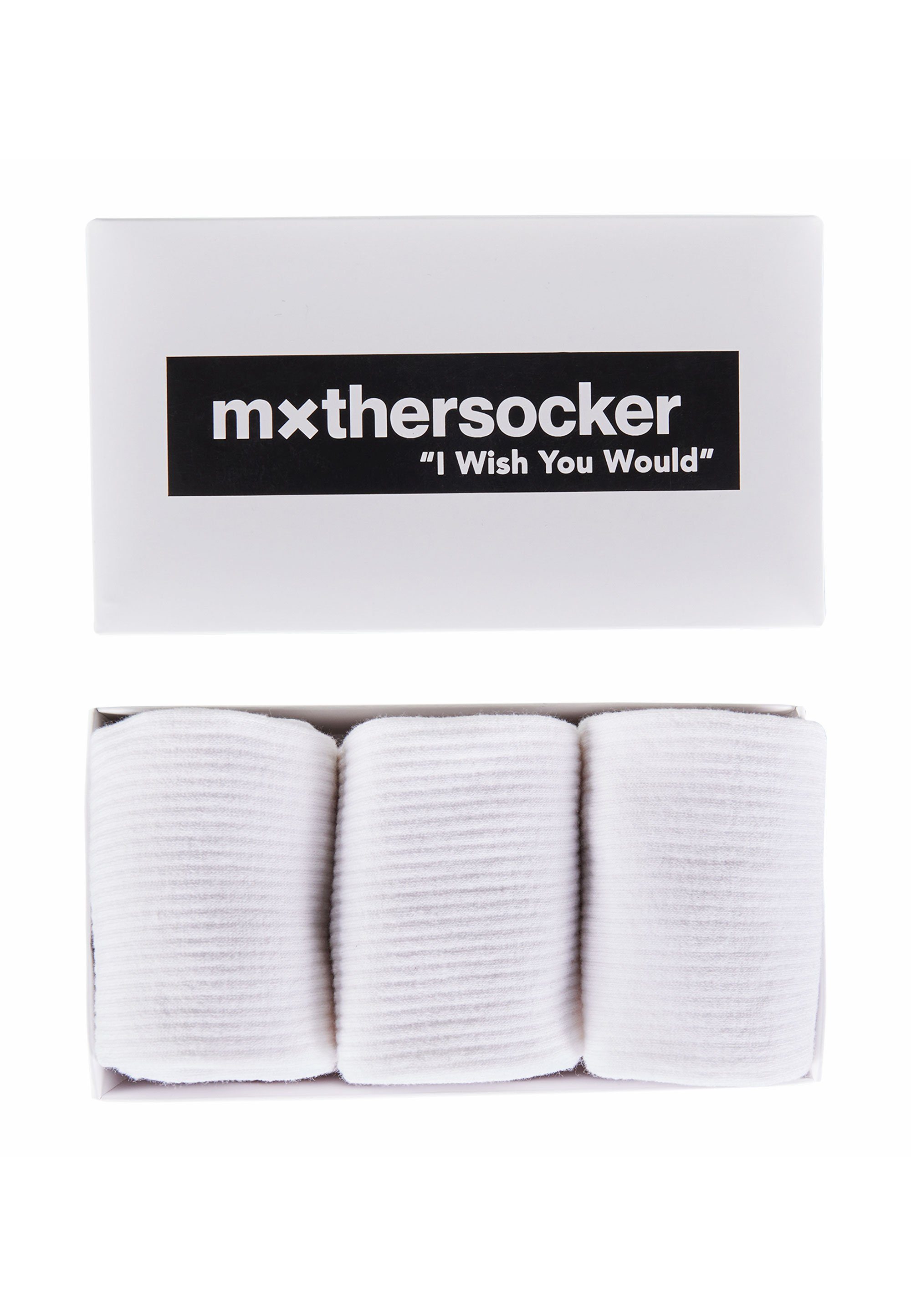 Mxthersocker mit Markenschriftzug THE NAKED Socken (3-Paar) MXTHERSOCKER dezentem - weiß ESSENTIAL