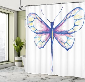 Abakuhaus Duschvorhang Moderner Digitaldruck mit 12 Haken auf Stoff Wasser Resistent Breite 175 cm, Höhe 180 cm, Tier Schmetterlings-Design Kunst