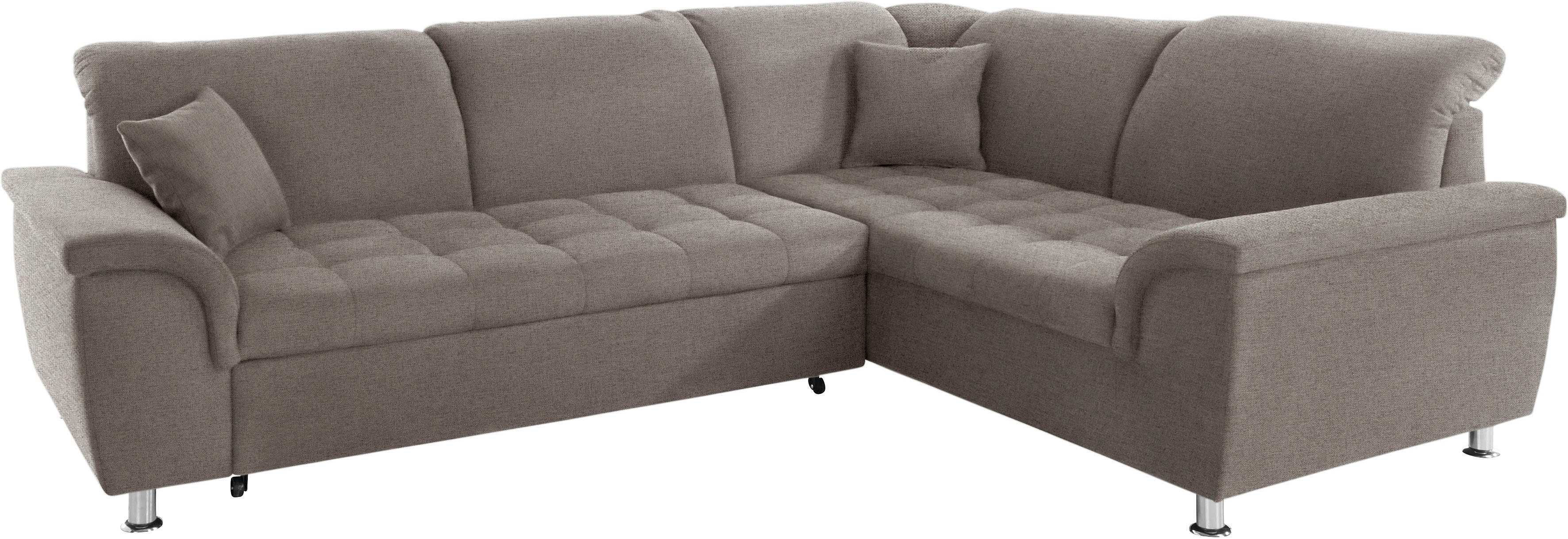 DOMO collection Ecksofa FRANZI zeitlos und elegant, moderne Sitzheftung, L-Form, wahlweise mit Kopfteilverstellung (dann Breite: 275 cm) – Bild 2 von 5