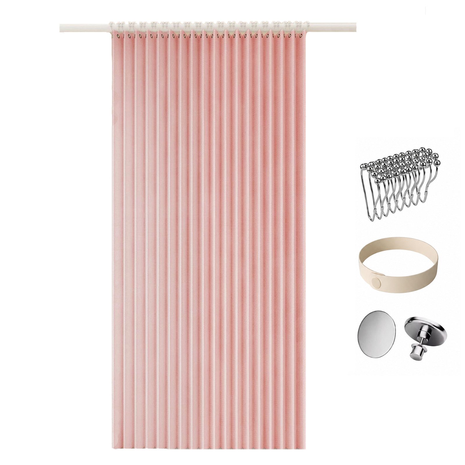 Zyronn Duschvorhang Magnet Duschvorhang Leinenoptik – Wasserabweisend, Faltbar Breite 100 cm (1-tlg), Raumteiler für Badezimmer, Dusche & Schlafzimmer
