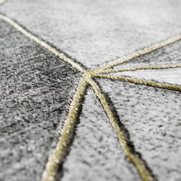 Teppich Designer Teppich Muster in grau gold, TeppichHome24, rechteckig