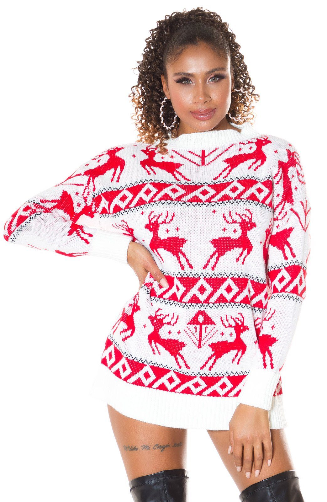 Koucla Longpullover Christmas Time Strickkleid / Longpulli