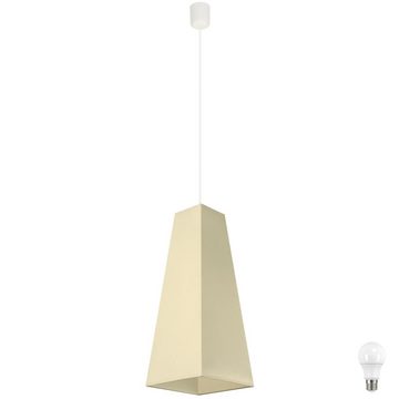 etc-shop LED Pendelleuchte, Leuchtmittel inklusive, Warmweiß, 10 Watt Hänge Lampe Wohn Zimmer Pendel Beleuchtung Textil