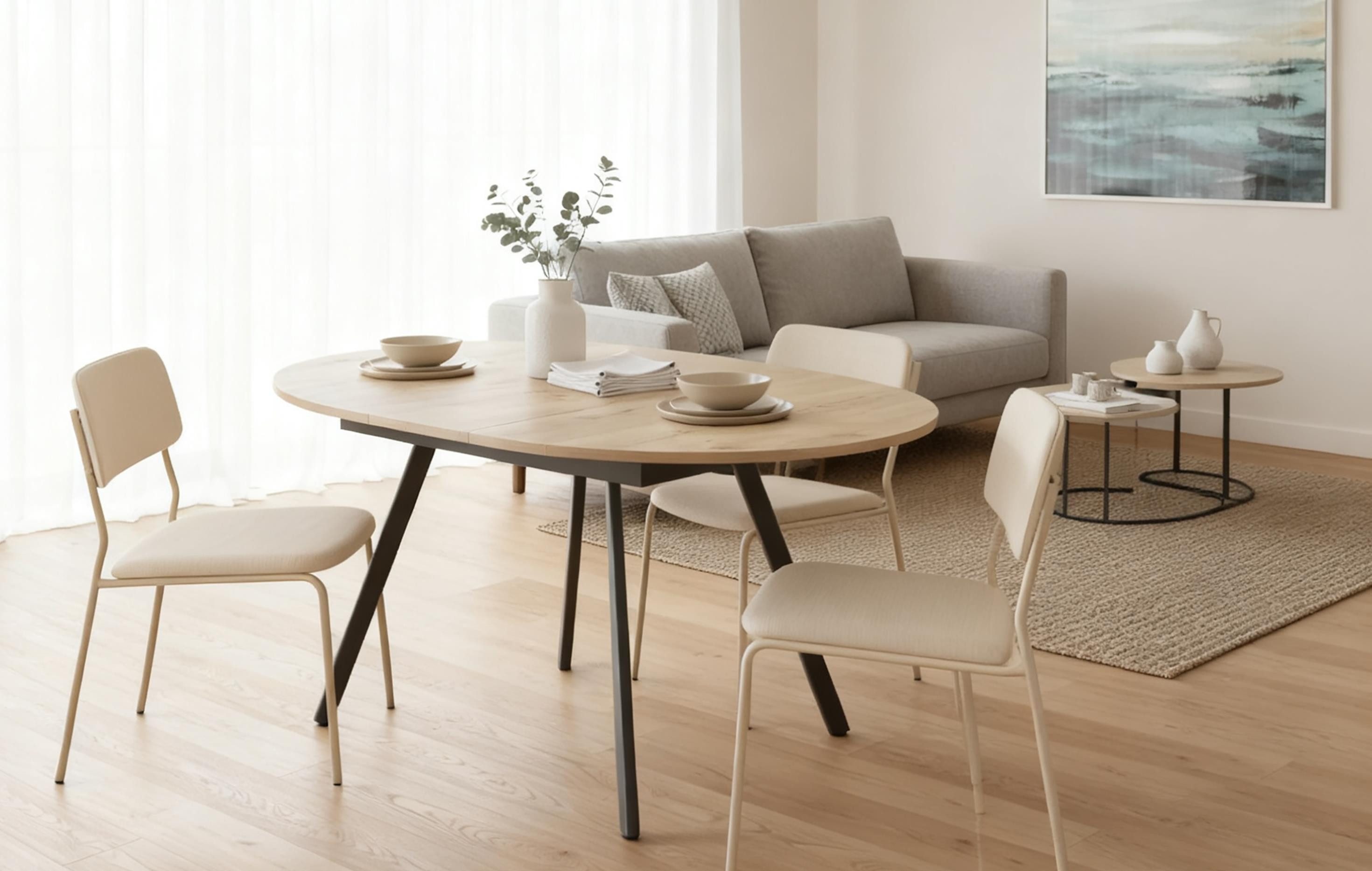 B&D home Esstisch TILL, Metallgestell schwarz oder weiß, ausziehbar 120-160 günstig online kaufen