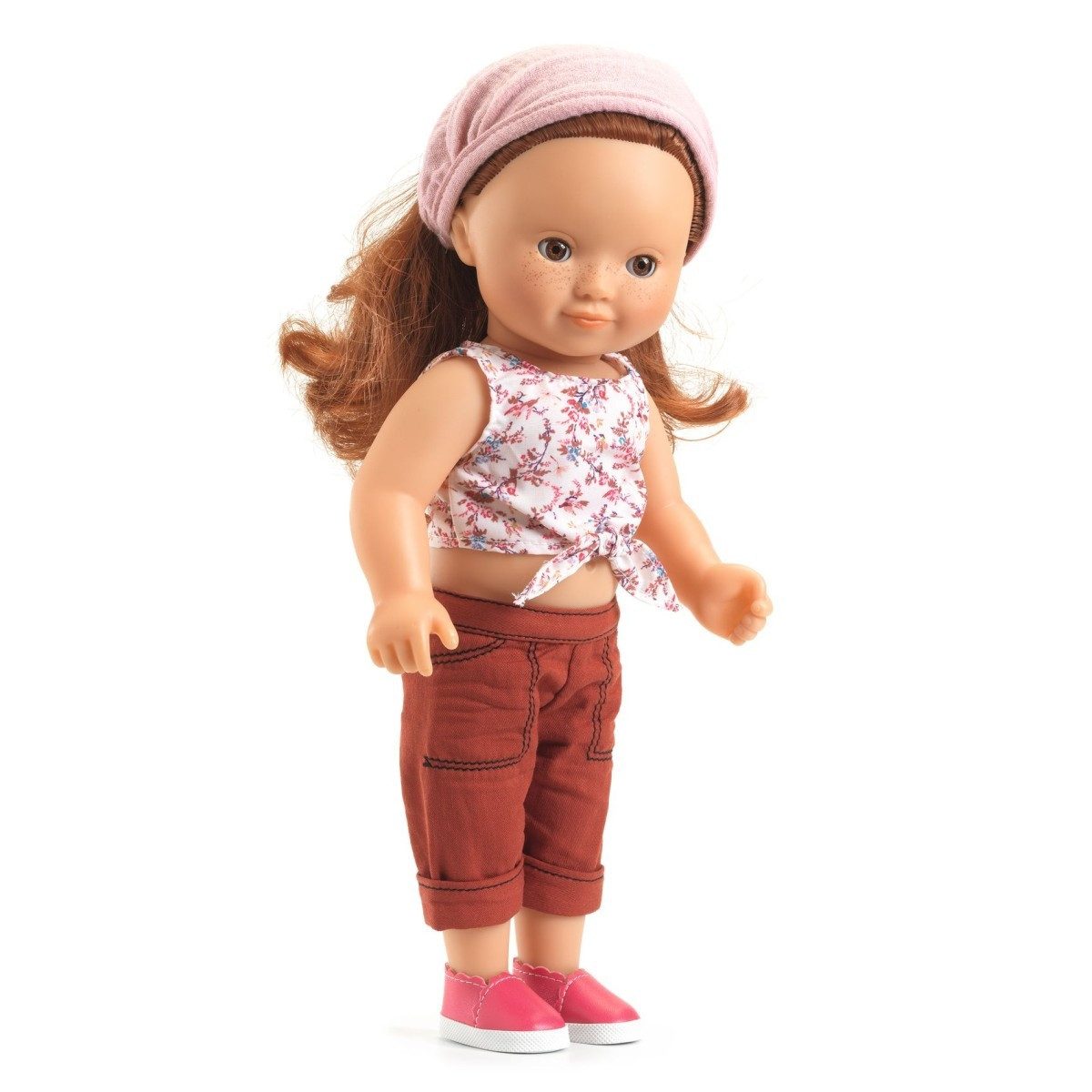 DJECO Puppenkleidung Pomea Set Lovely Burgundy für Puppen von 32 cm Hose Top Tuch